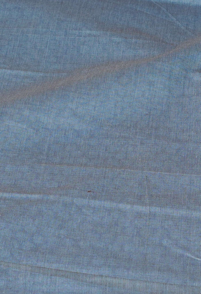 Blue Pure Handloom Pavani Dyed Printed Chettinad Cotton Saree-UNM73875
