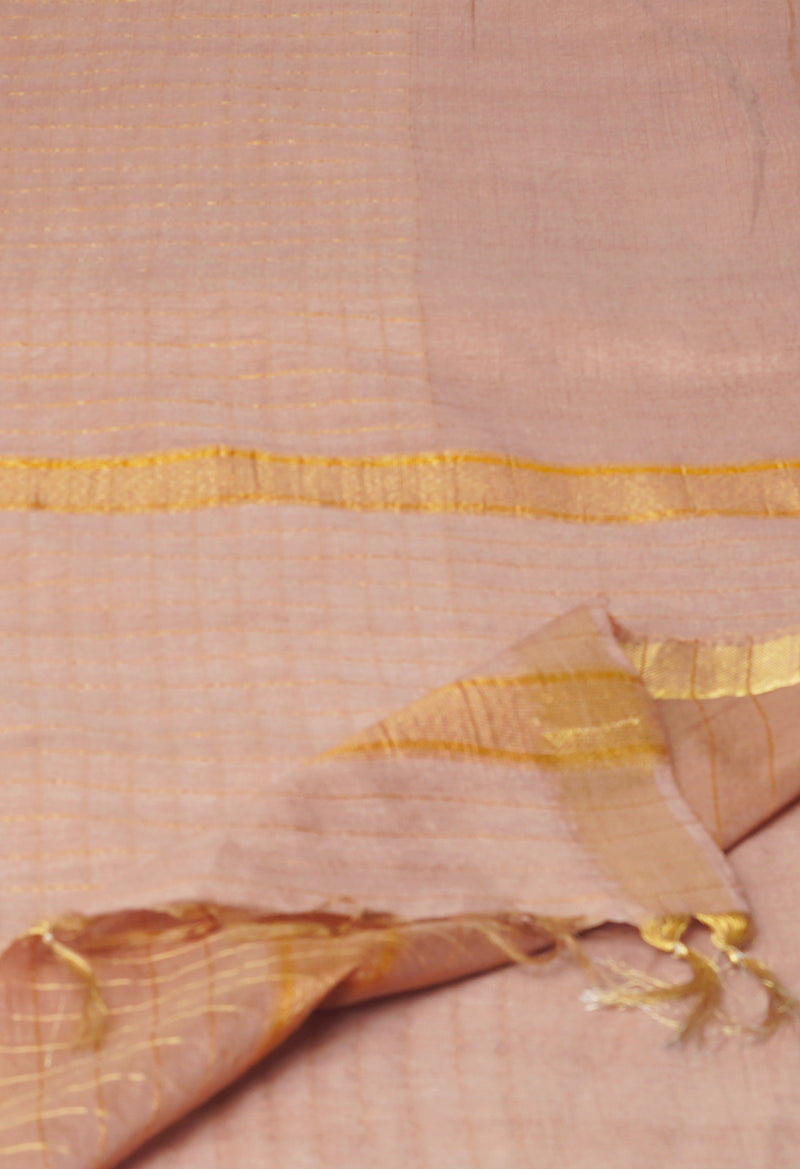 Cream  Mangalagiri Checks Sico Saree-UNM73916