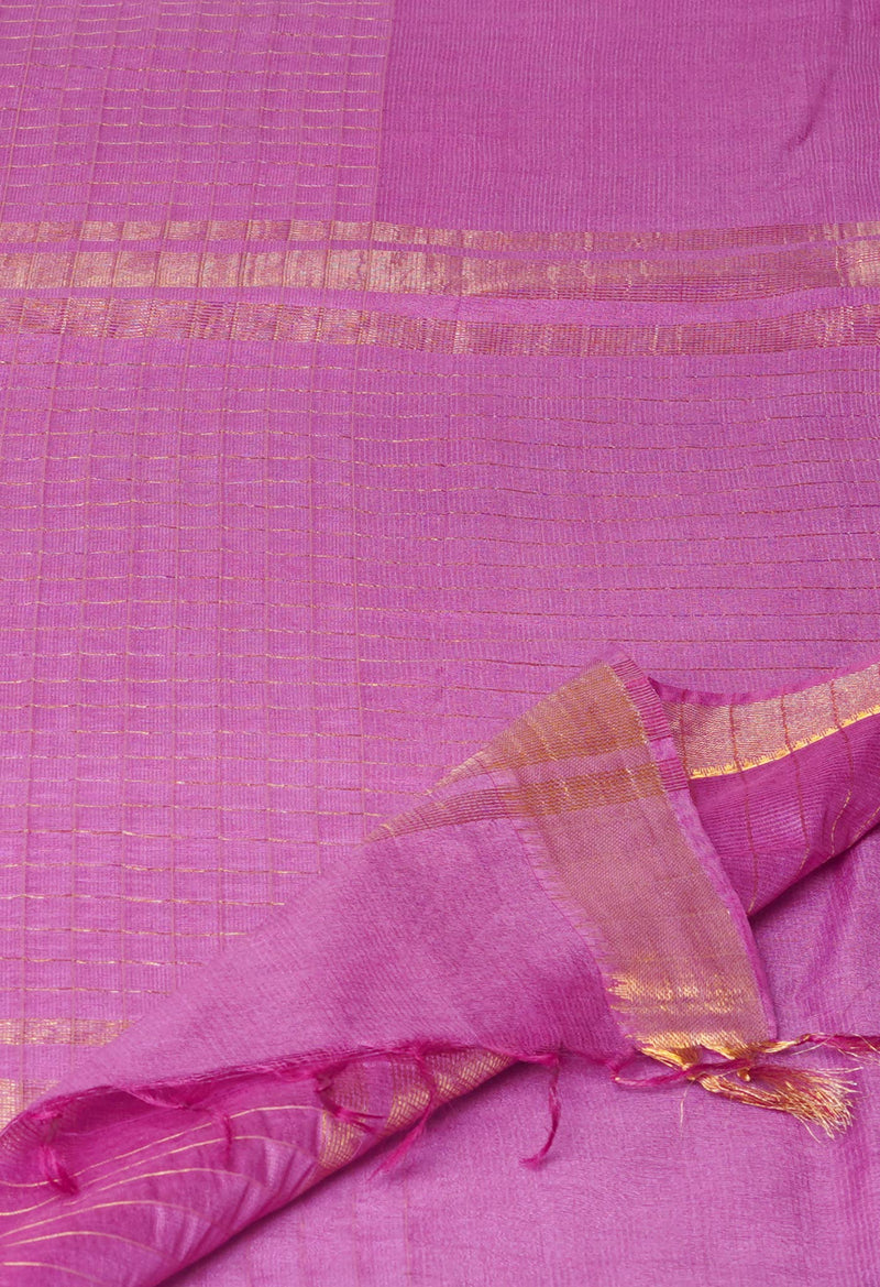 Mauve Pink  Mangalagiri Checks Sico Saree-UNM73918