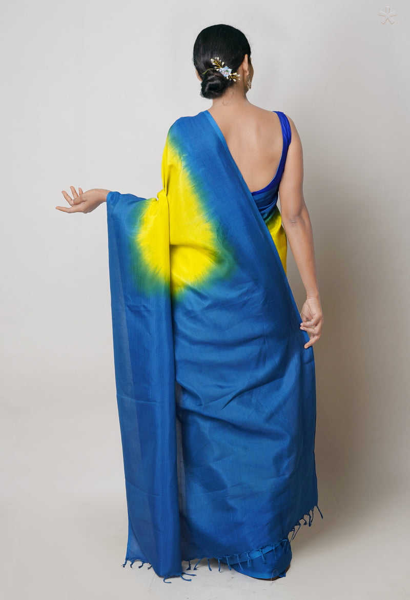 Parrot Green-Blue  Mangalagiri Soft Silk Saree-UNM73923