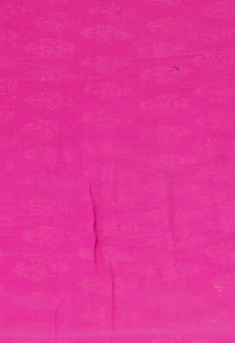 Pink Pure  Hand Block Printed Discharge Superfine Mulmul Cotton Saree-UNM73929