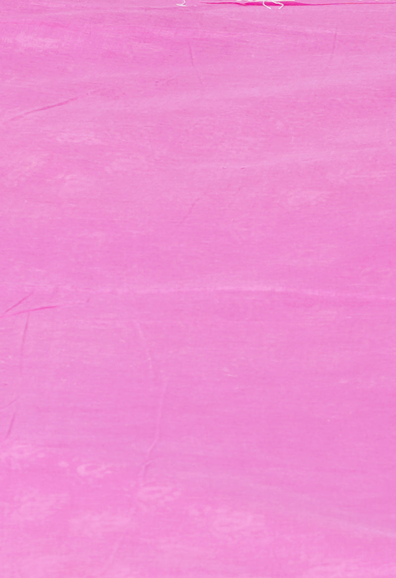 Baby Pink Pure  Hand Block Printed Discharge Superfine Mulmul Cotton Saree-UNM73963