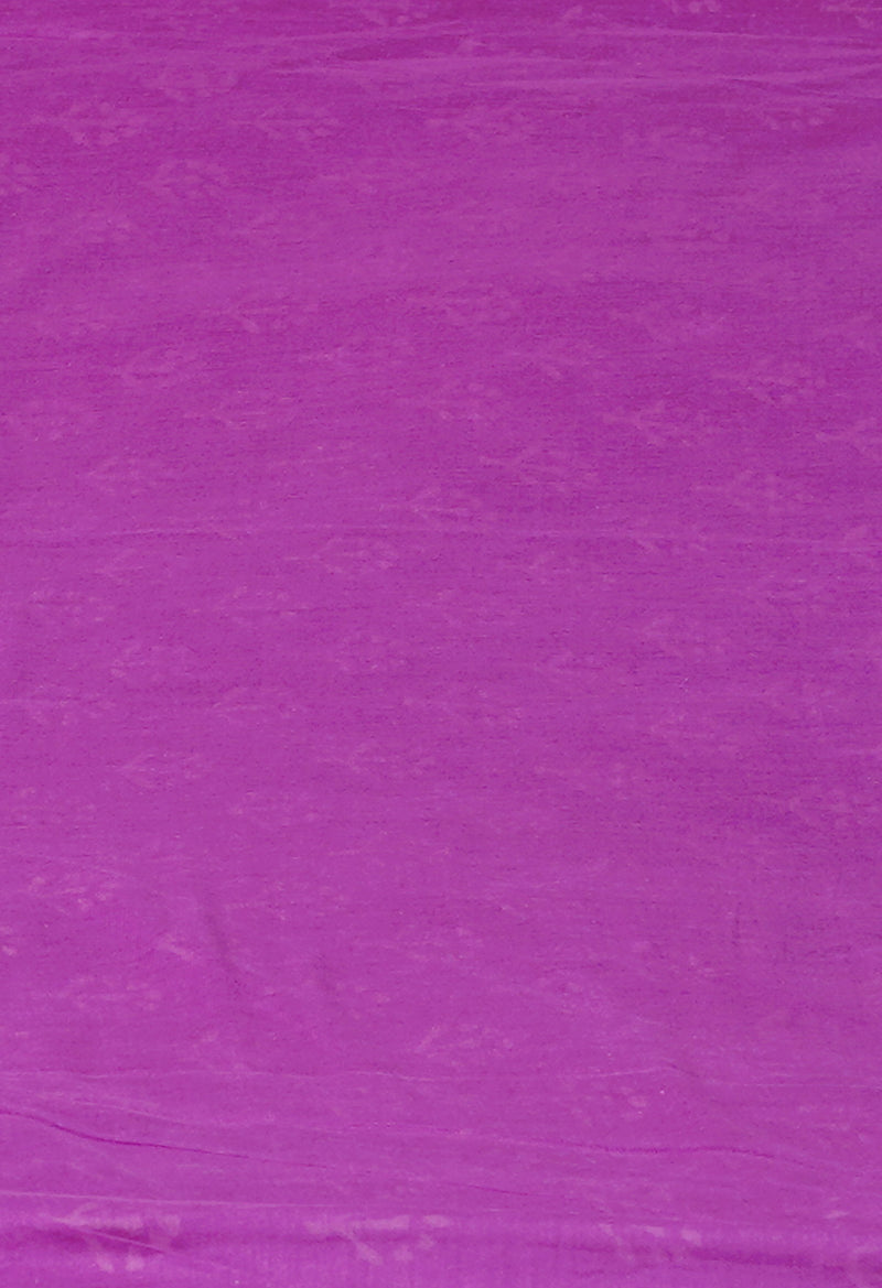 Purple Pure  Hand Block Printed Discharge Superfine Mulmul Cotton Saree-UNM73968