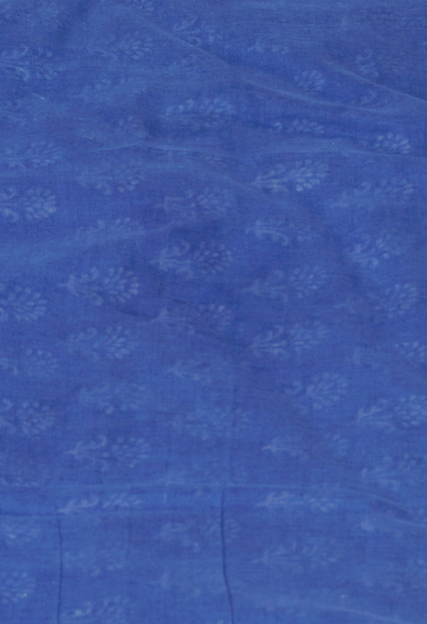 Blue Pure Hand Block Printed Soft Cotton Saree
