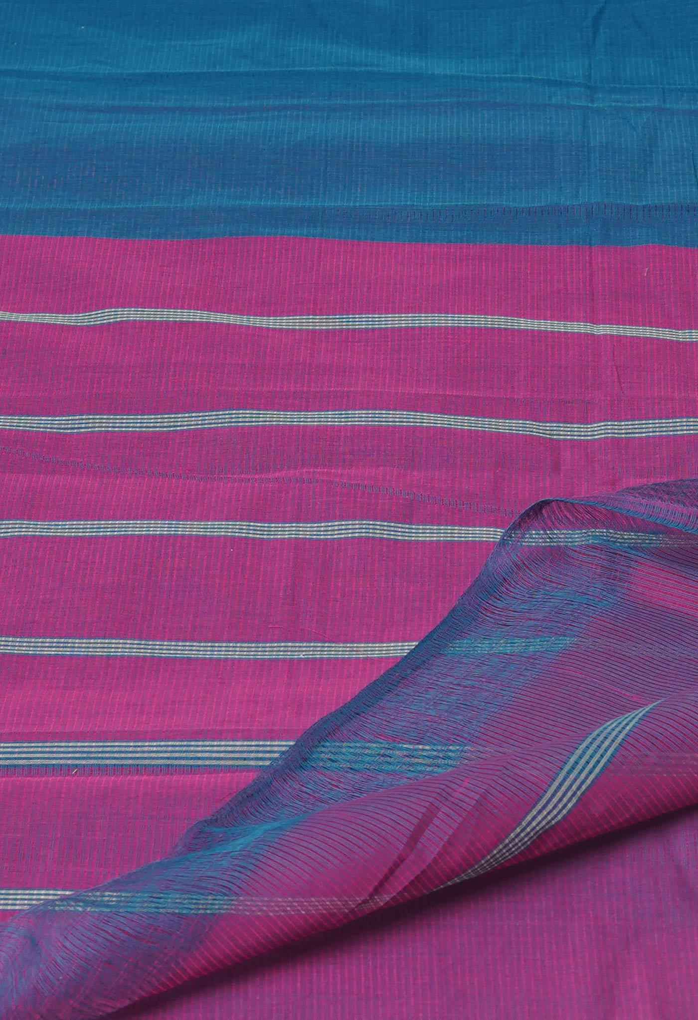 Peacock Blue Pure Mangalgiri Cotton Saree