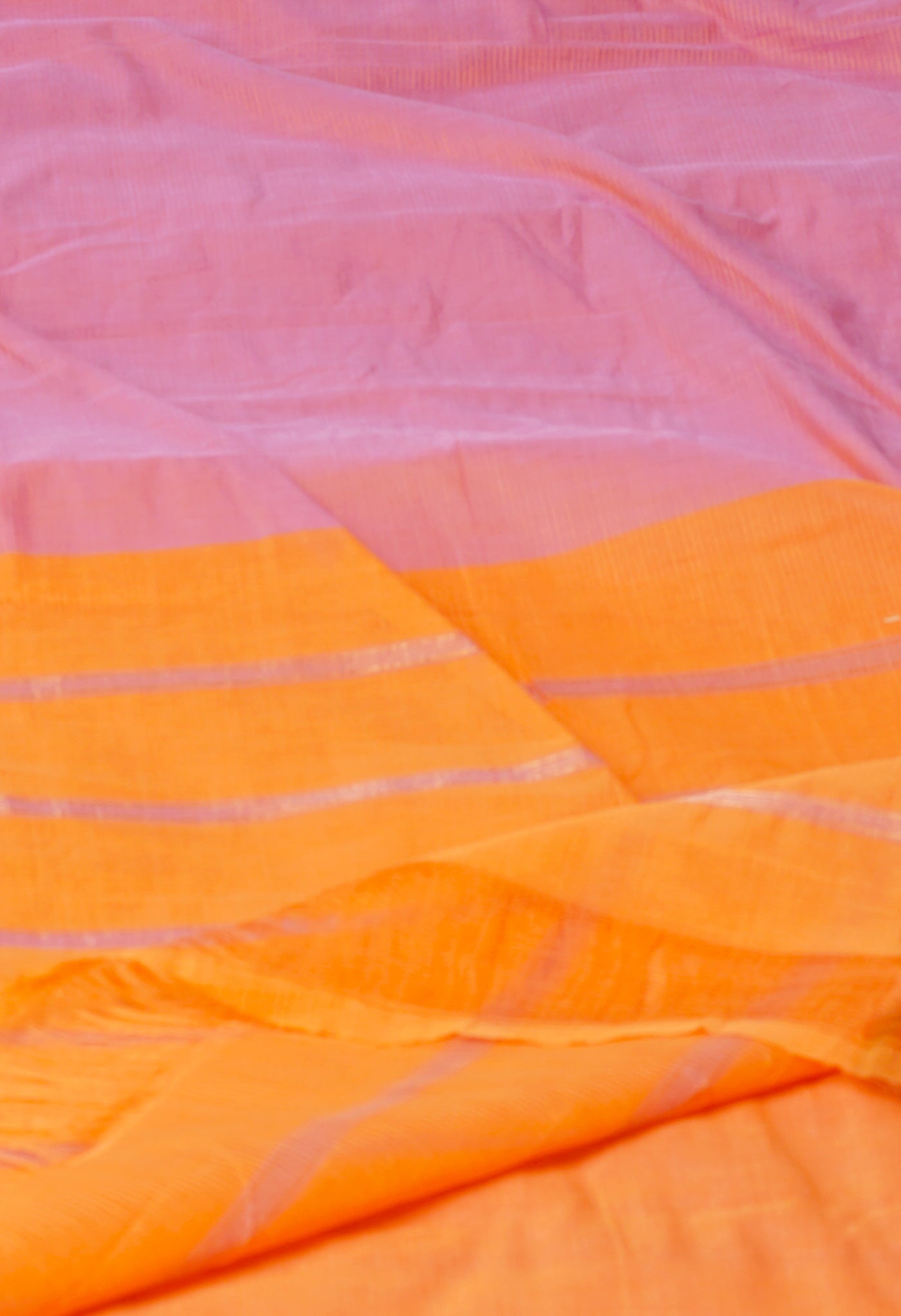 Pink-Purple Pure Cross Weave Mangalgiri Cotton Saree