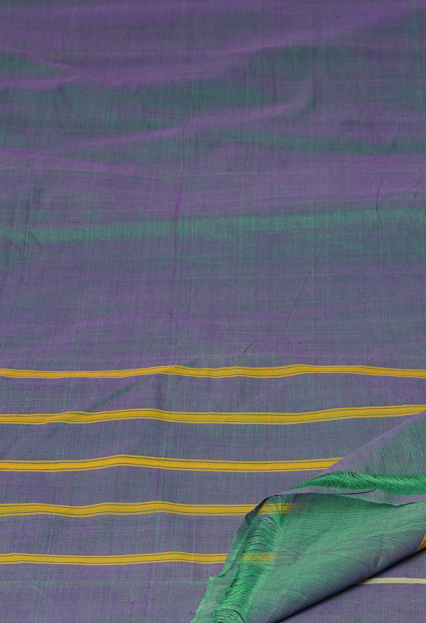 Green-Purple Pure Andhra Handloom Cotton Saree