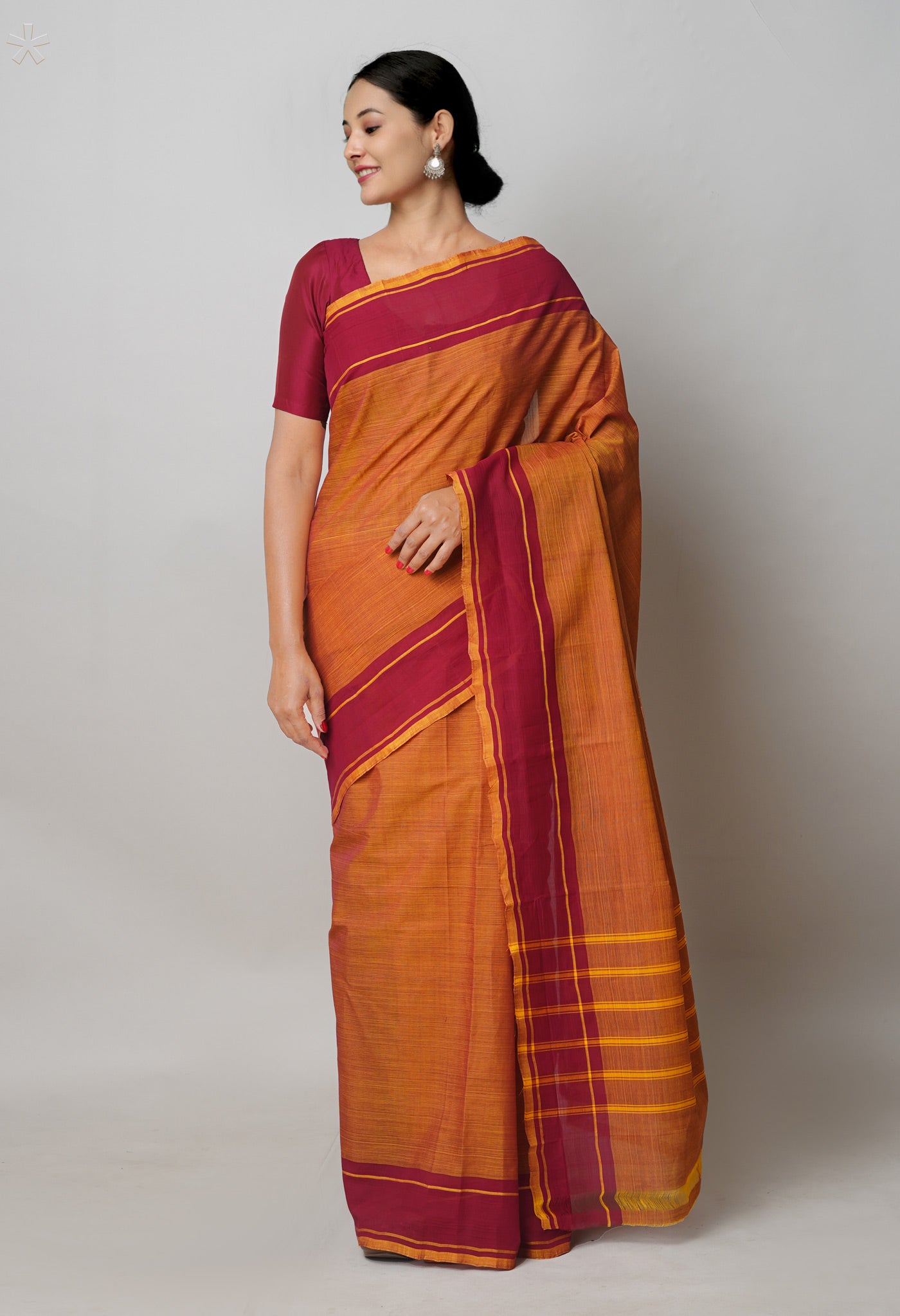 Yellow Pure Andhra Handloom Cotton Saree