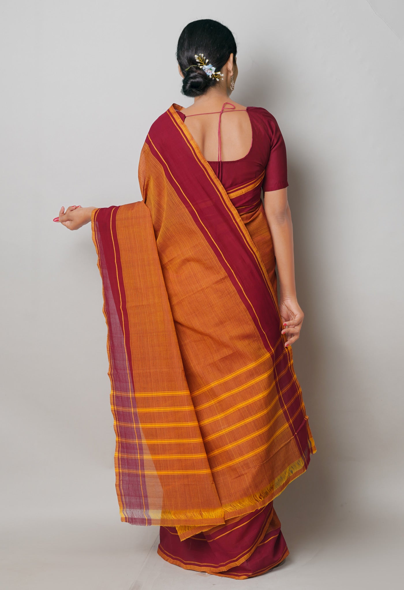 Yellow Pure Andhra Handloom Cotton Saree