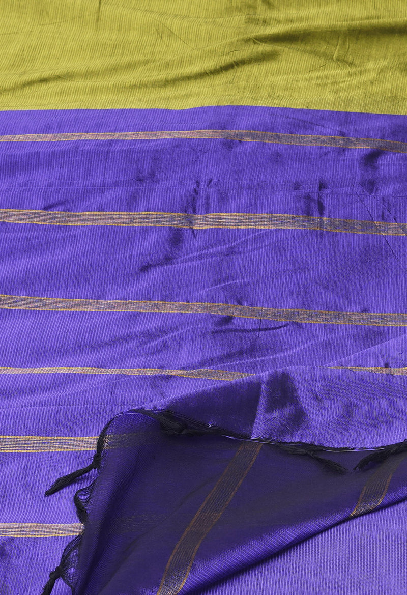 Green Pure Handloom Narayanpet Silk Saree-UNM74392