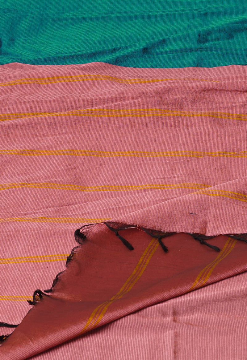 Peacock Green Pure Handloom Narayanpet Silk Saree-UNM74409