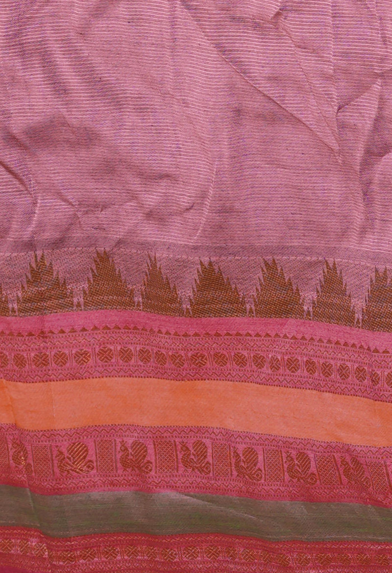 Dark Blue Pure Handloom Narayanpet Silk Saree-UNM74411