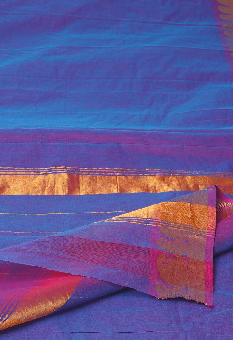 Purple Pure Handloom Mangalgiri Cotton Saree-UNM74440