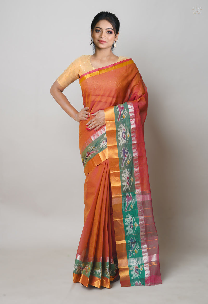 Burgundy Pure Handloom Mangalgiri Cotton Saree-UNM74447