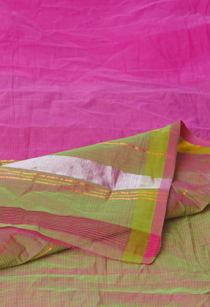 Pink Pure Handloom Mangalgiri Cotton Saree-UNM74448
