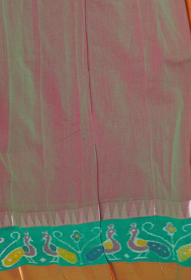 Pink Pure Handloom Mangalgiri Cotton Saree-UNM74451