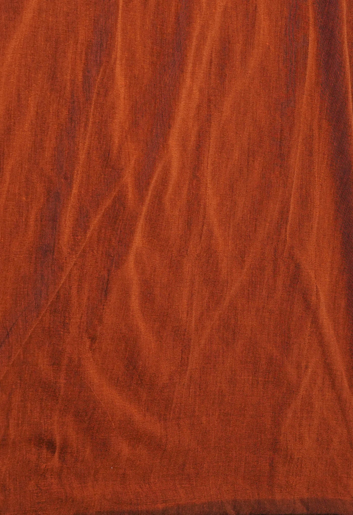 Orange-Black Pure Cross Weave Plain Cotton Linen Saree With Tassels