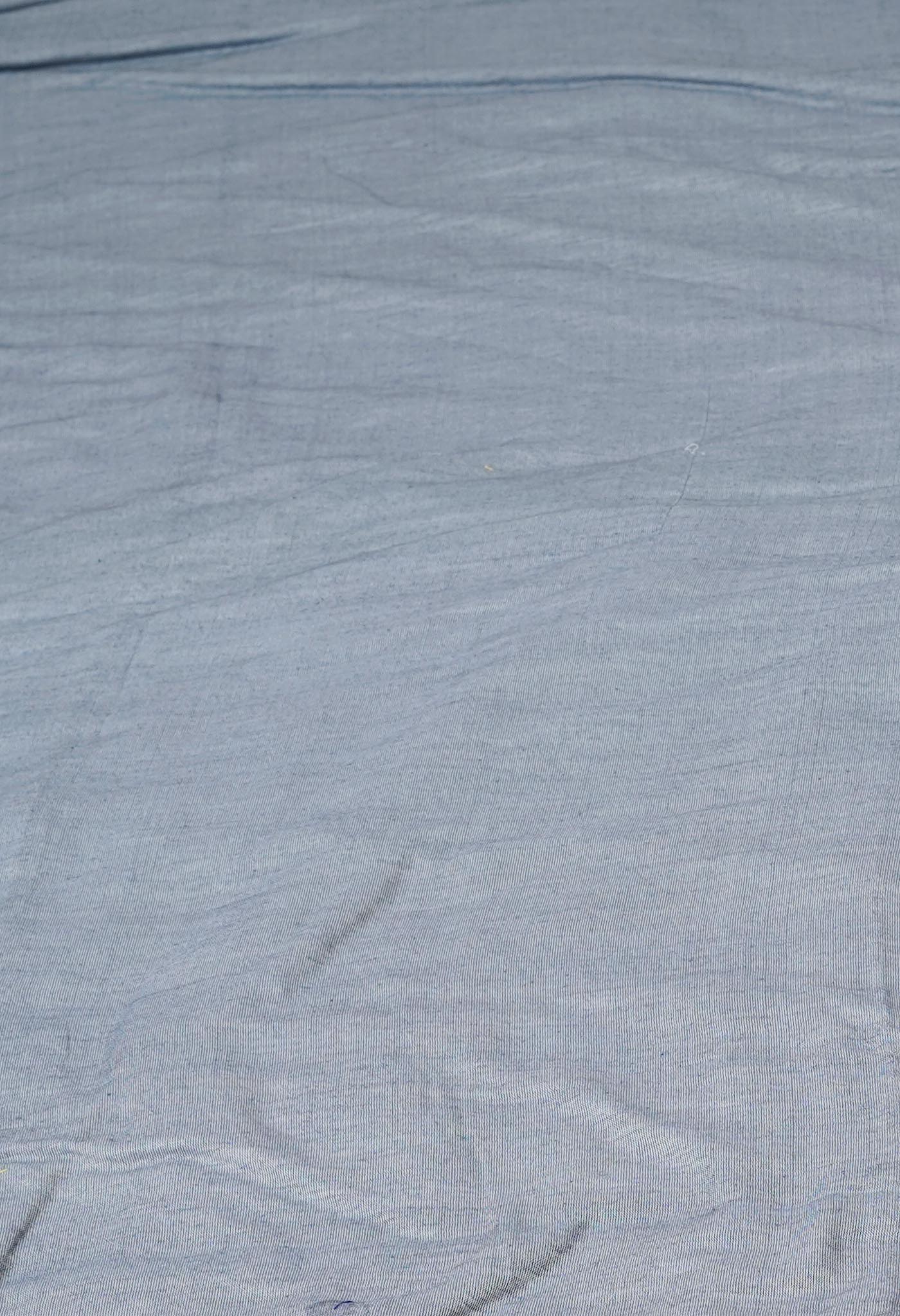 Grey Handloom Plain Mulmul Cotton Saree