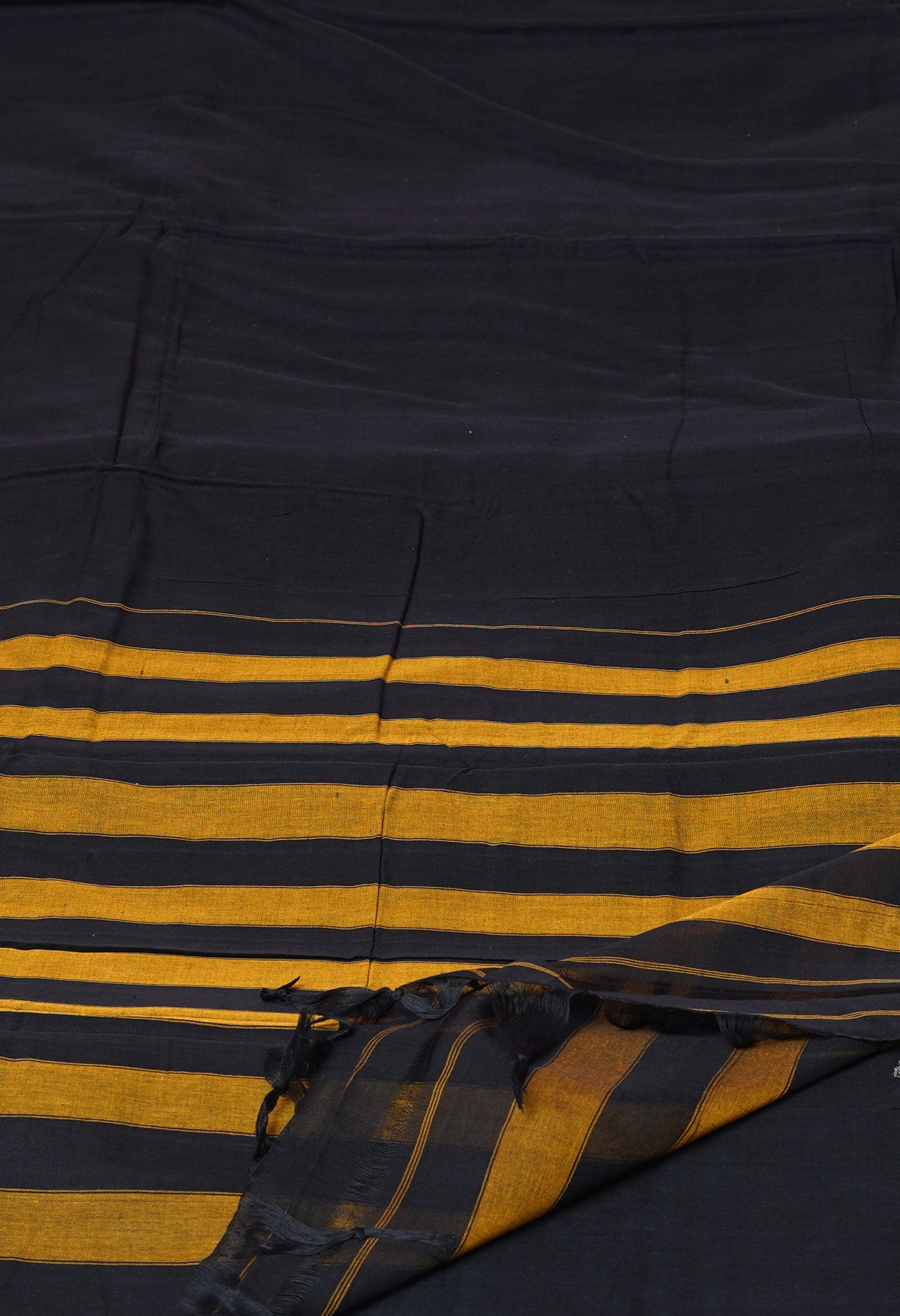 Black Pure Handloom Narayani Cotton Saree