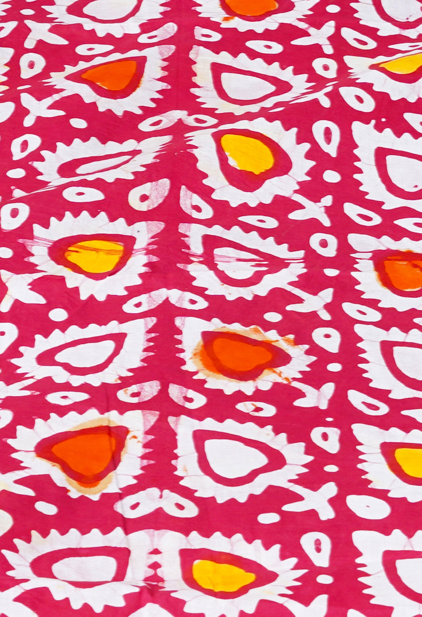 Red Pure  Batik Printed Kota Saree