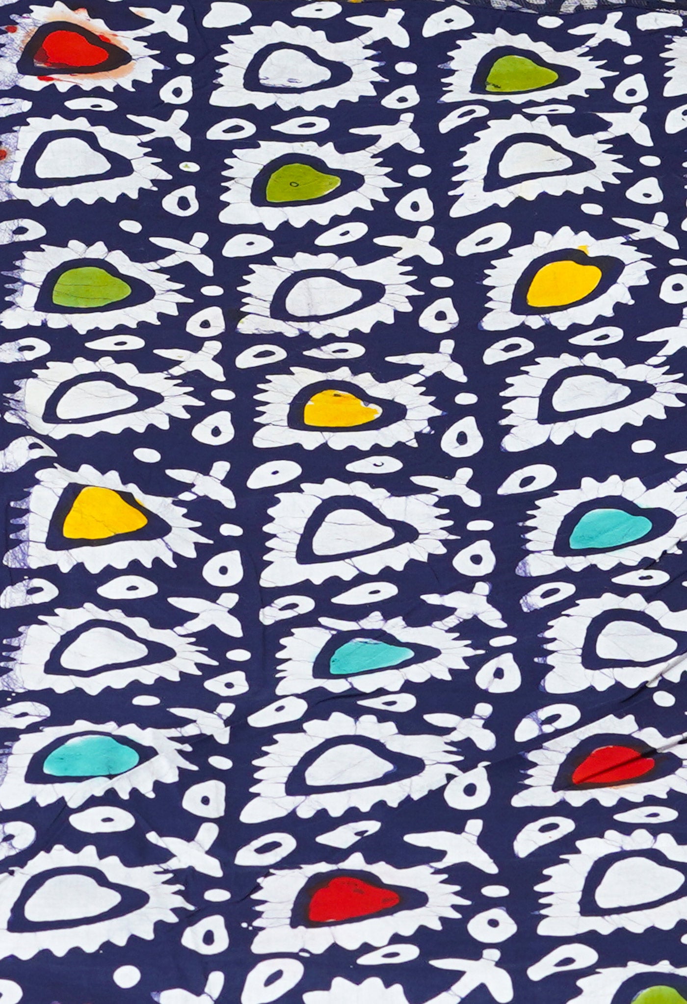Navy Blue Pure  Batik Printed Kota Saree