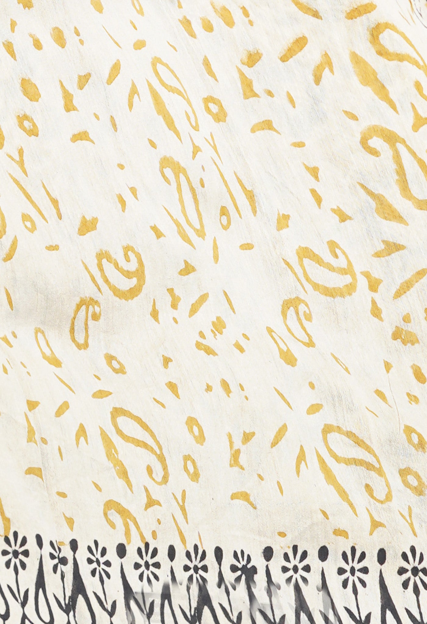 Yellow Pure Bagru Kalamkari Printed Chanderi Sico Saree