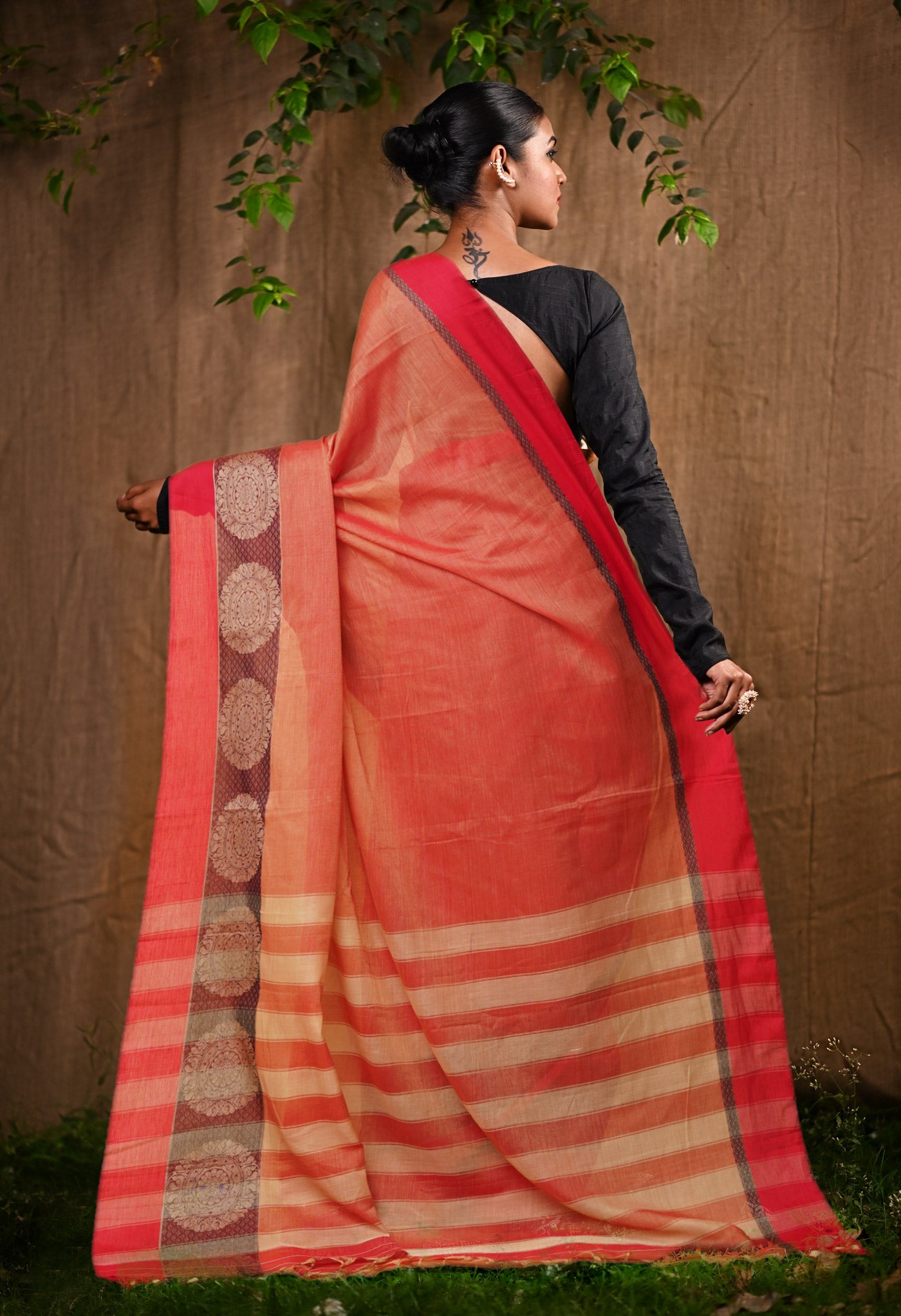 Red Pure Handloom Narayani Cotton Saree-UNM78878