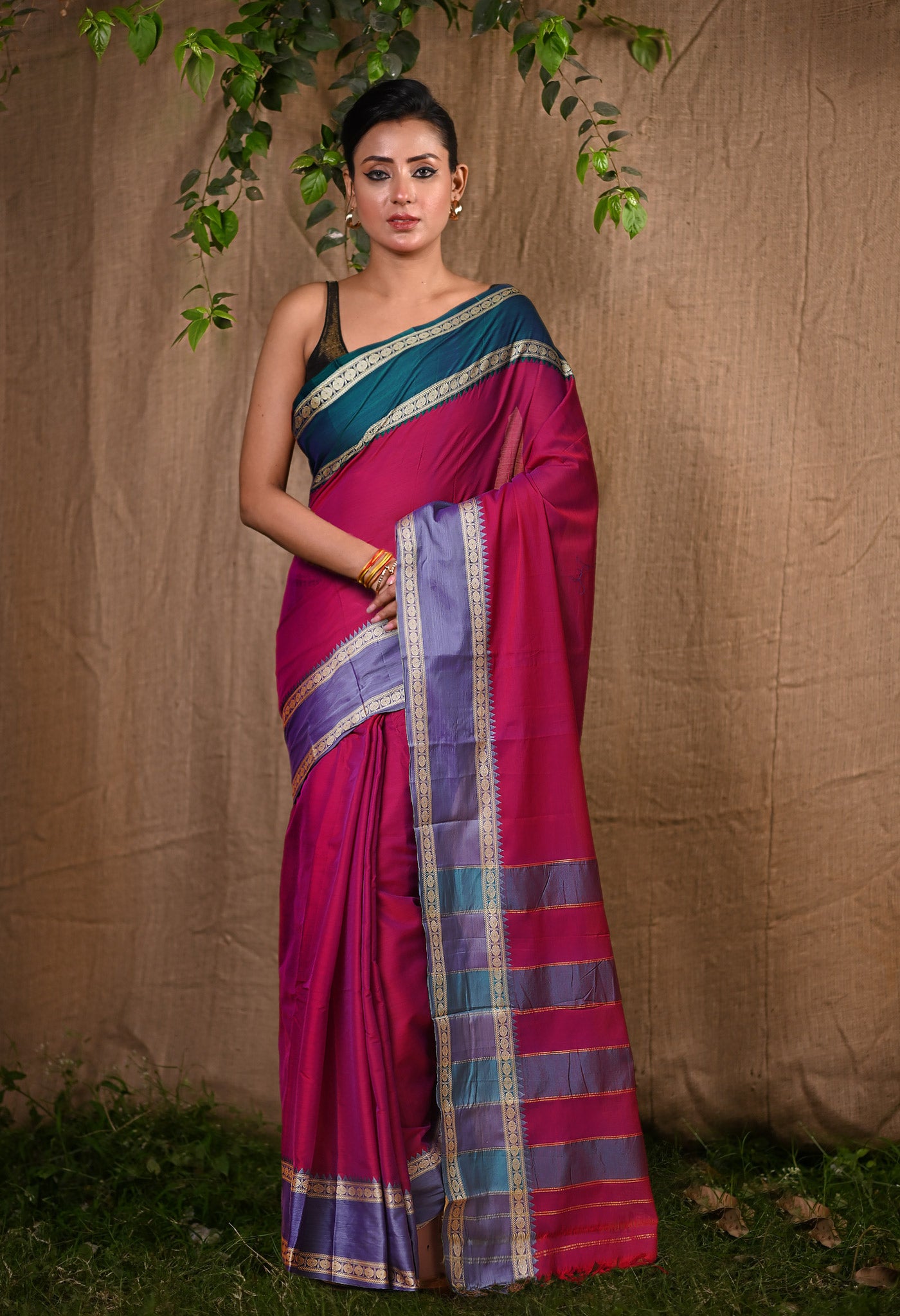 Pink Pure Handloom Narayani Cotton Saree-UNM79016