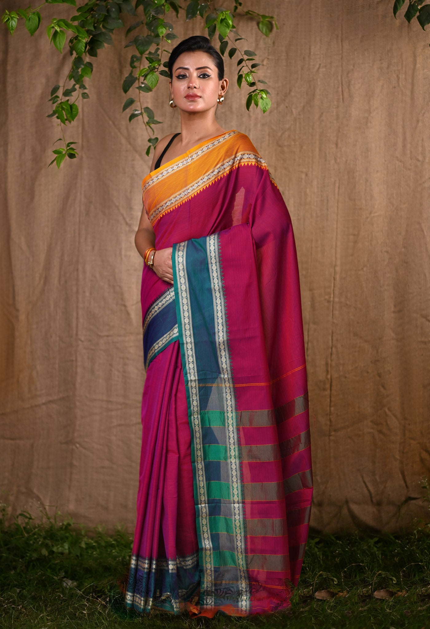 Pink Pure Handloom Narayani Cotton Saree-UNM79023