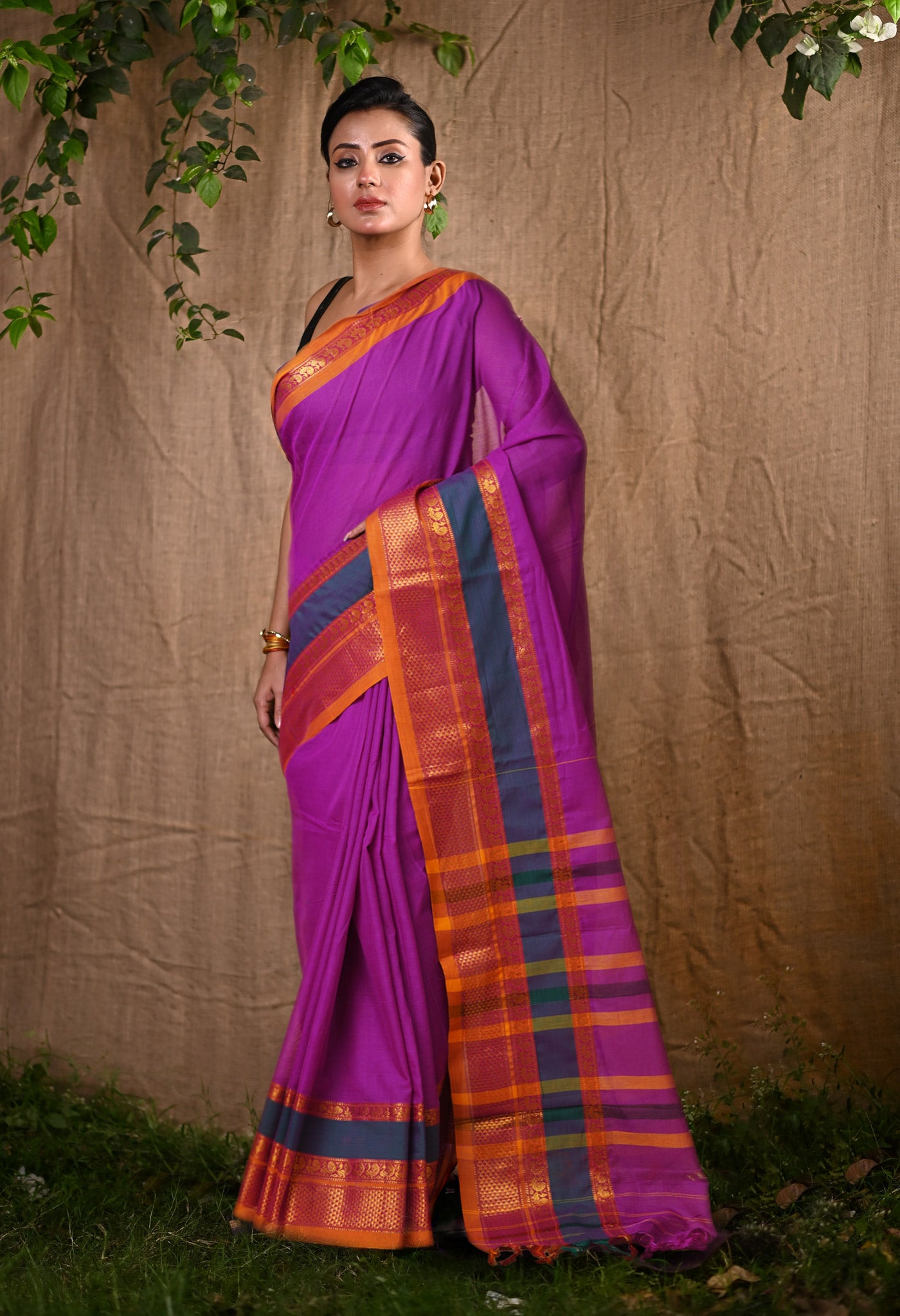 Pink Pure Handloom Narayani Cotton Saree-UNM79036