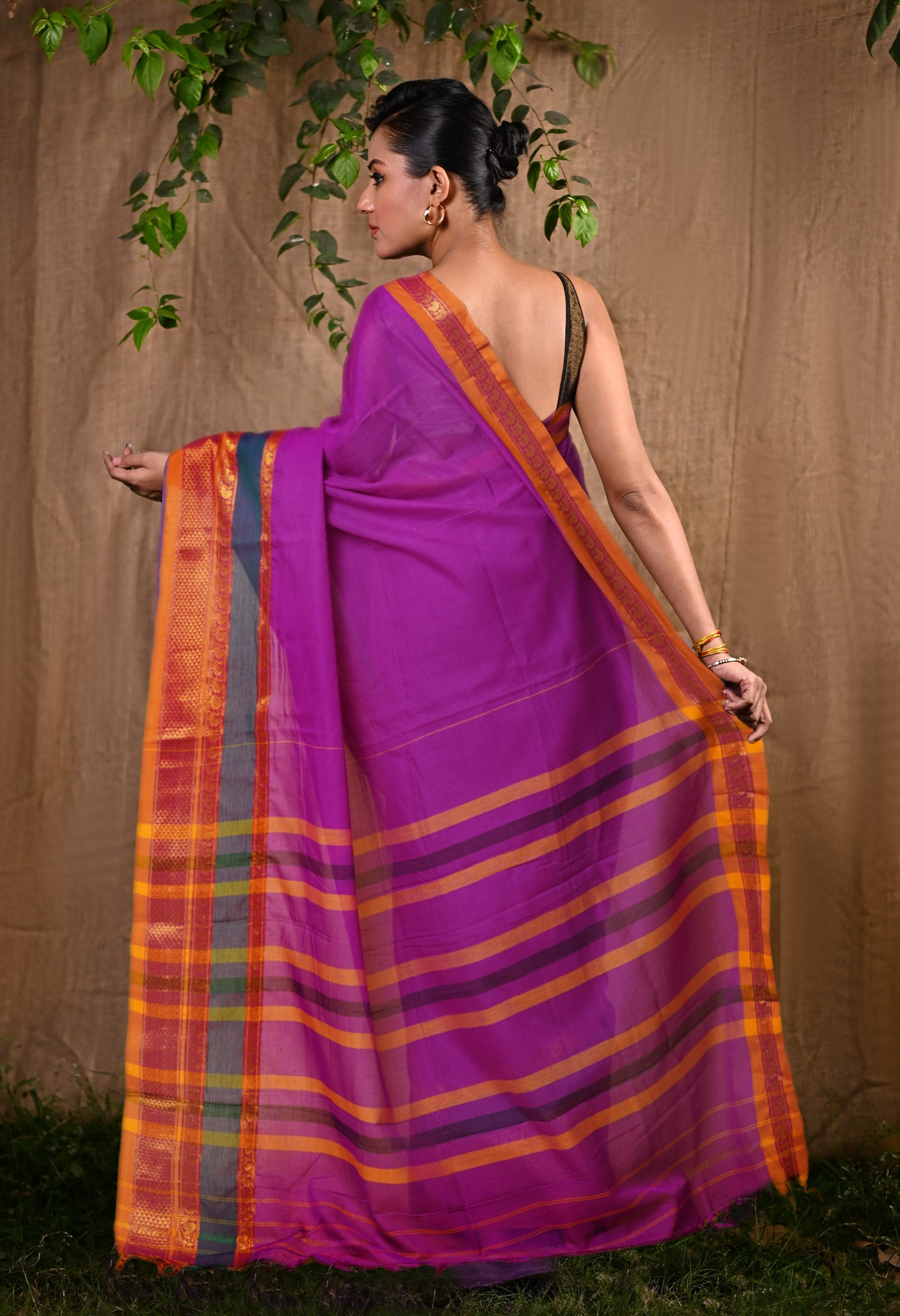 Pink Pure Handloom Narayani Cotton Saree-UNM79036