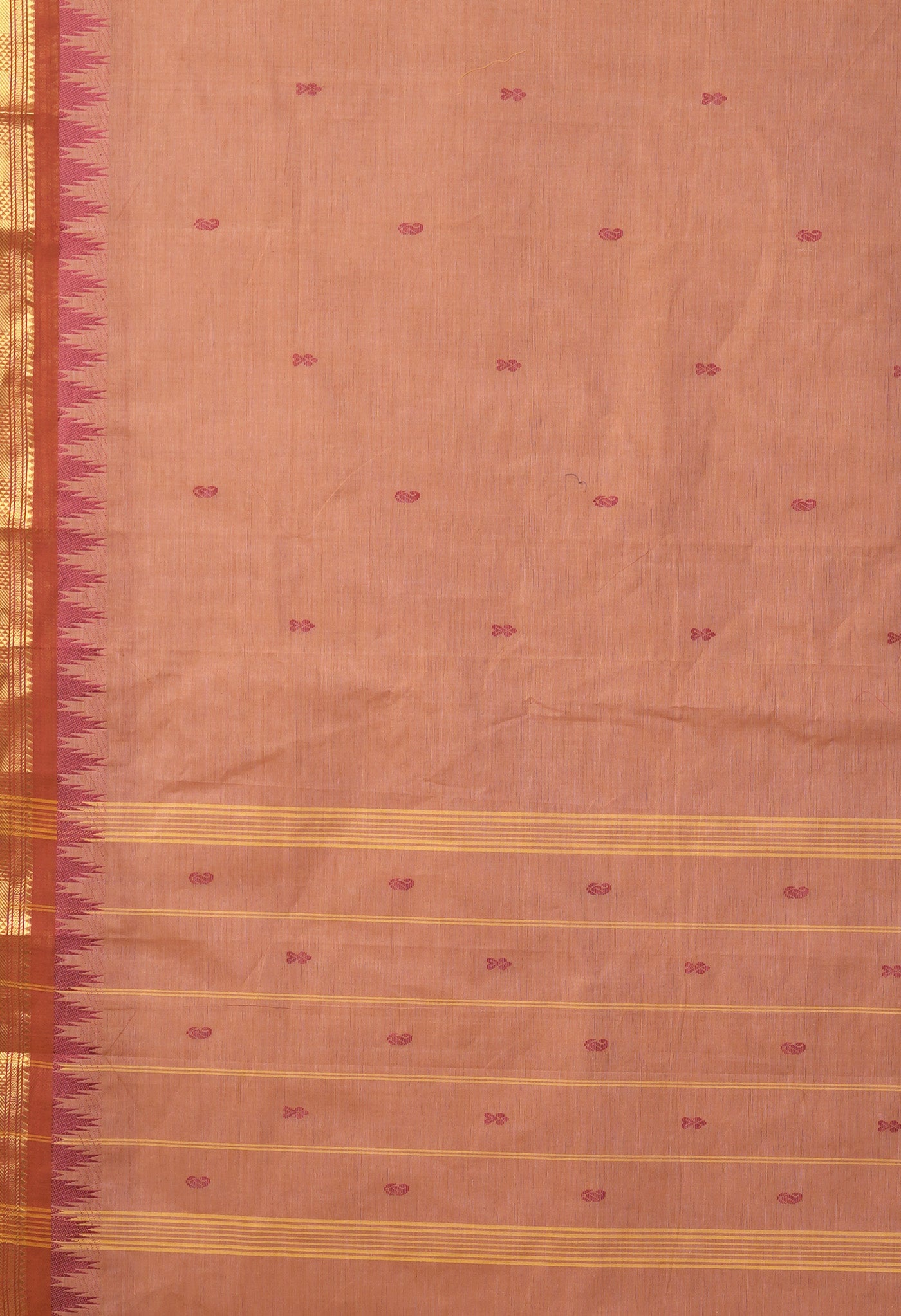 Blush Pink Pure Pavani Handcrafted Kanchi Cotton Saree-UNM82264