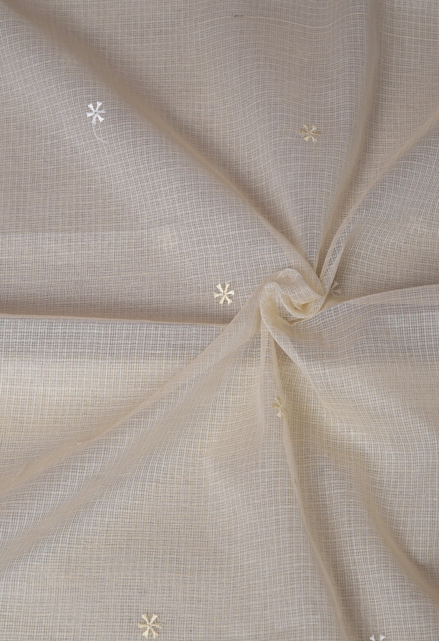 Cream Pure Emboridery Kota Saree-UNM82476