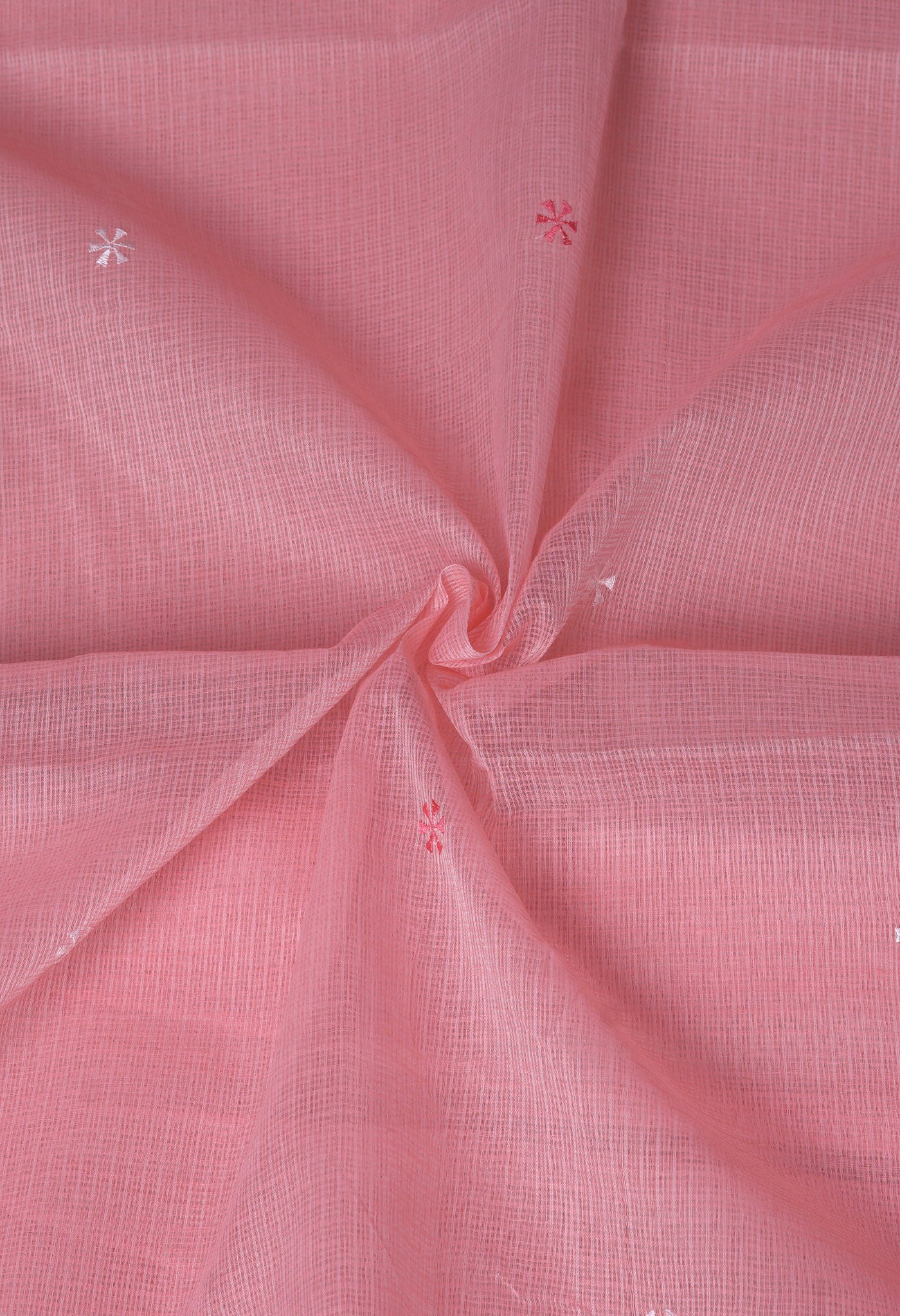 Peach Pink Pure Emboridery Kota Saree-UNM82478