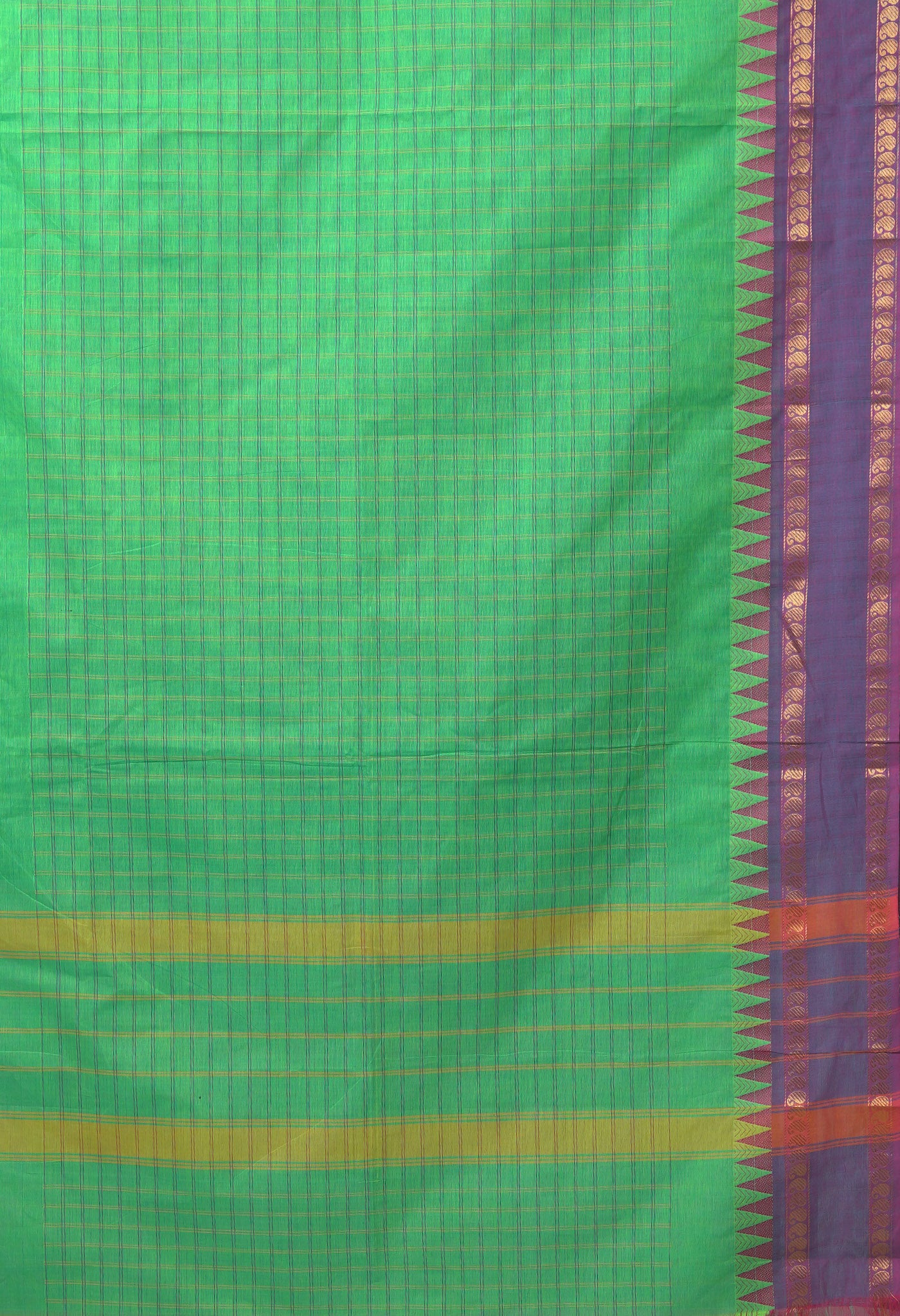 Parrot Green Pure Pavani Handcrafted Kanchi Cotton Saree-UNM82741