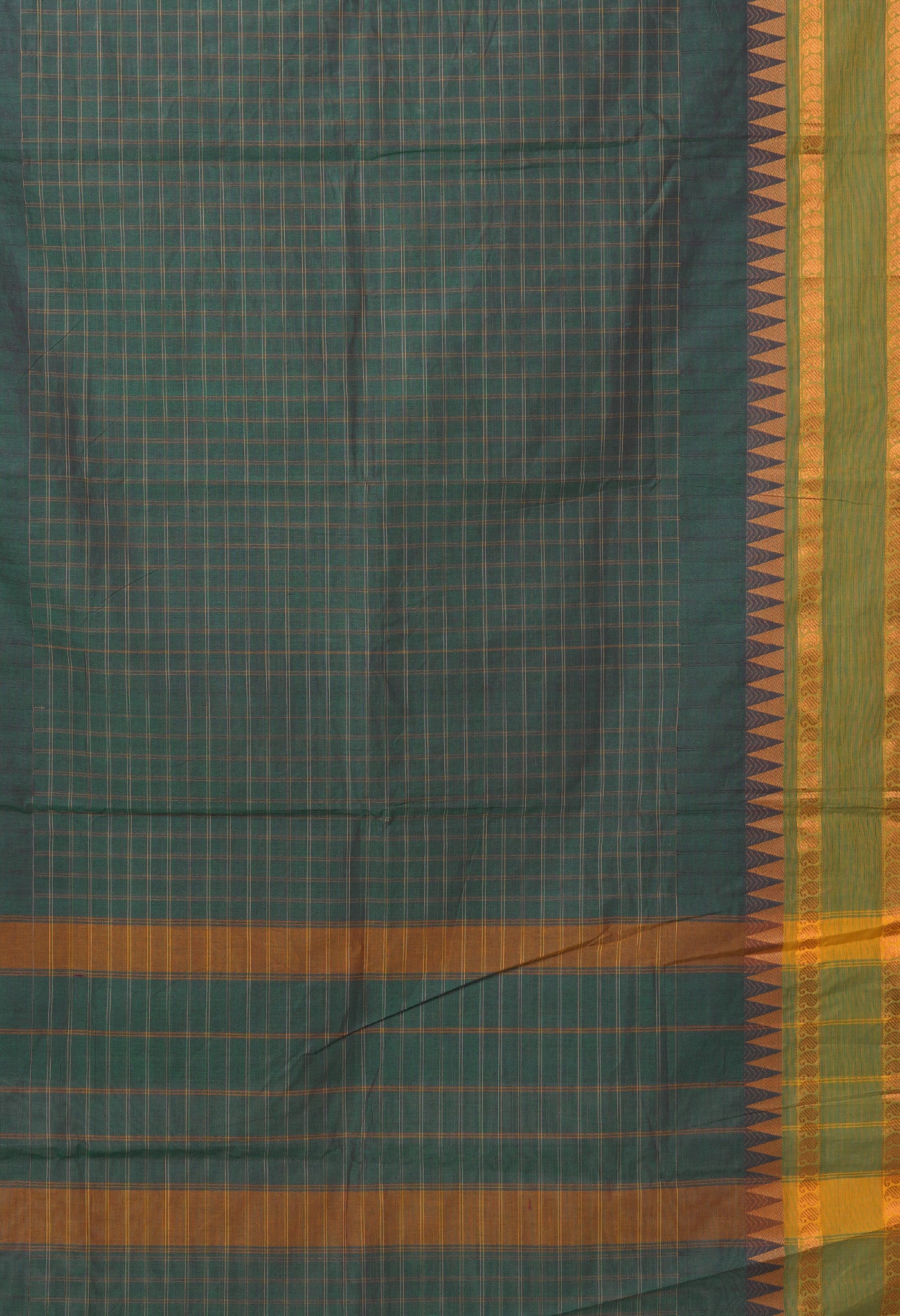 Green Pure Pavani Handcrafted Kanchi Cotton Saree-UNM82758