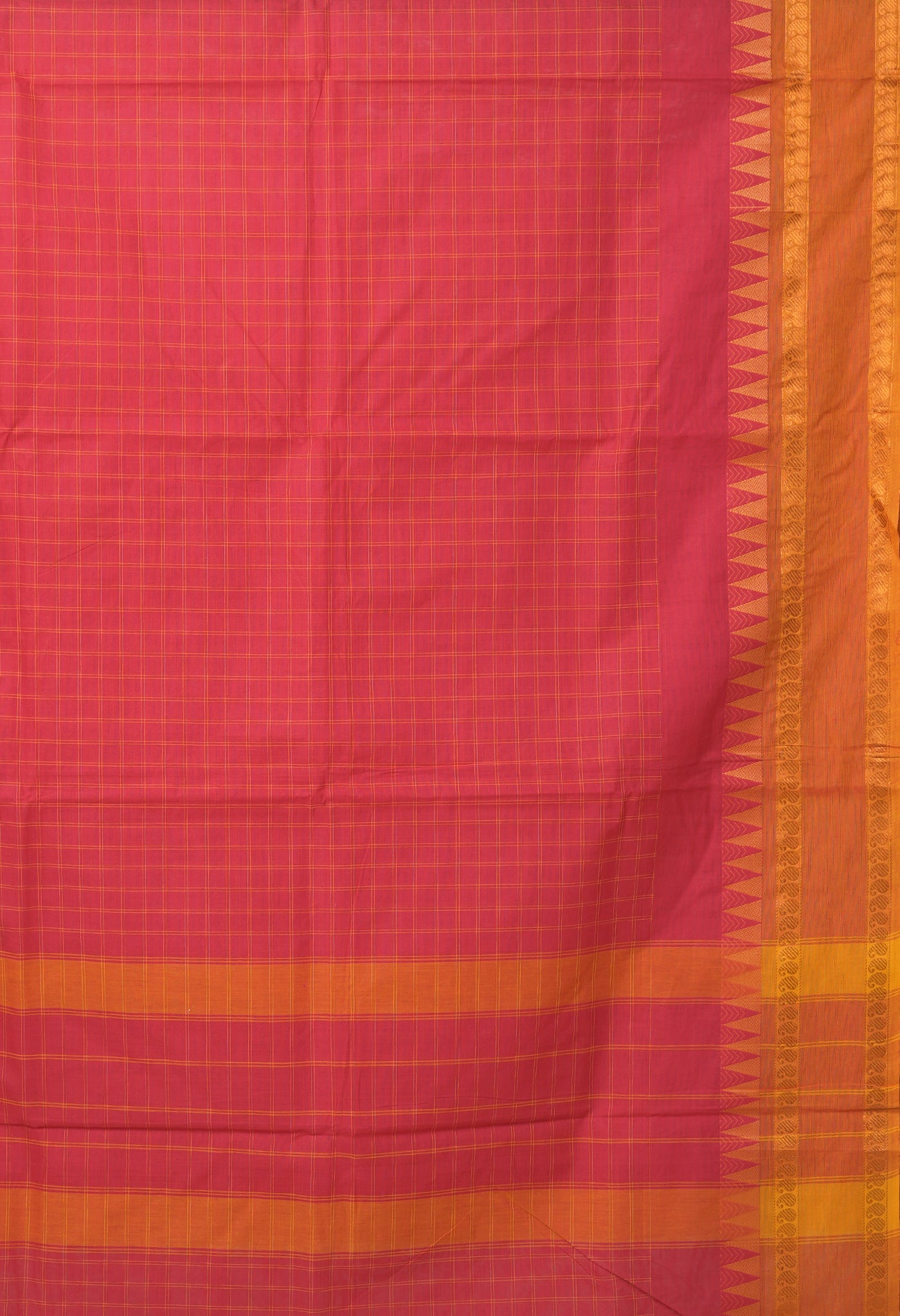 Red Pure Pavani Handcrafted Kanchi Cotton Saree-UNM82759
