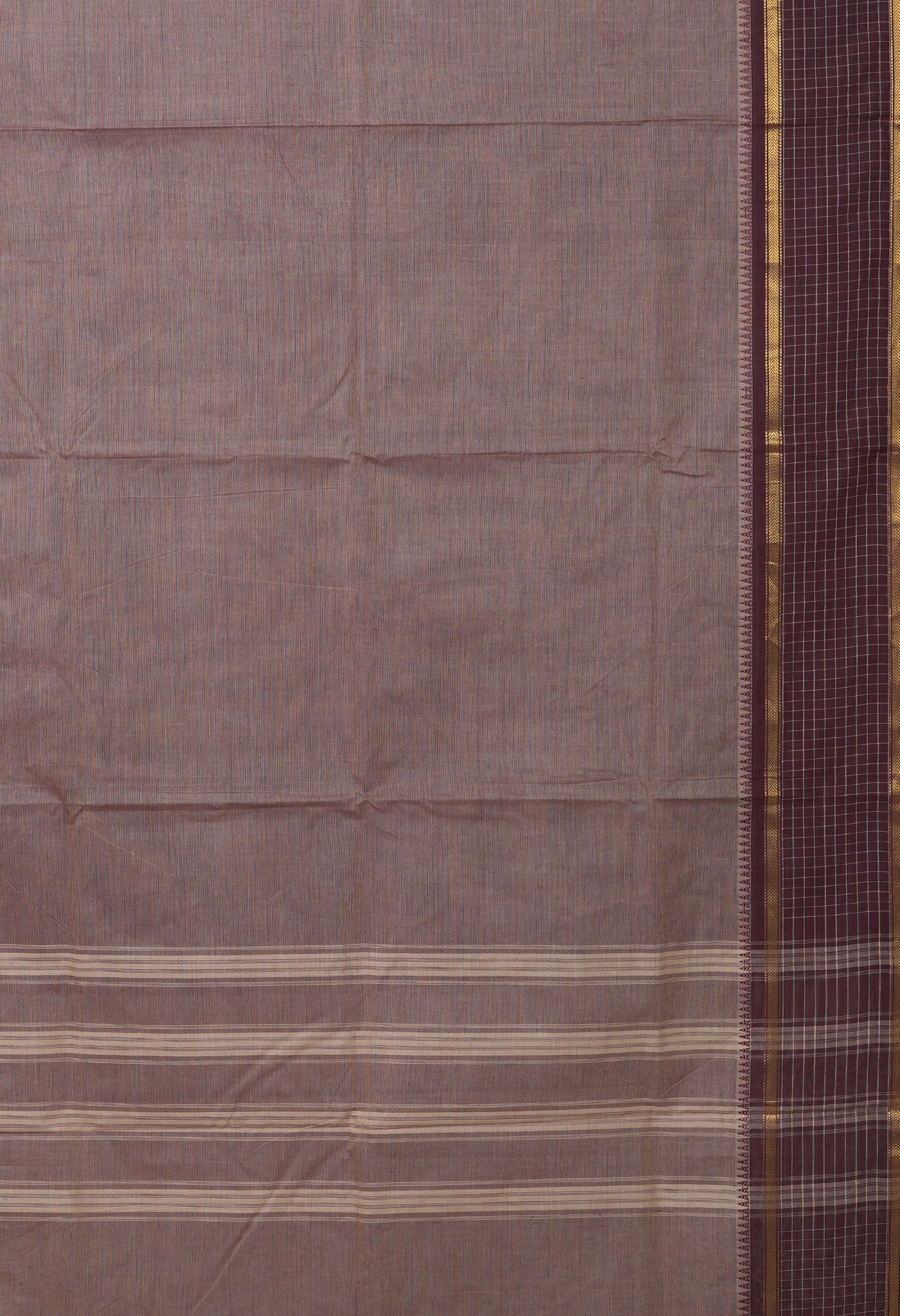 Brown Pure Pavani Handcrafted Kanchi Cotton Saree-UNM82767