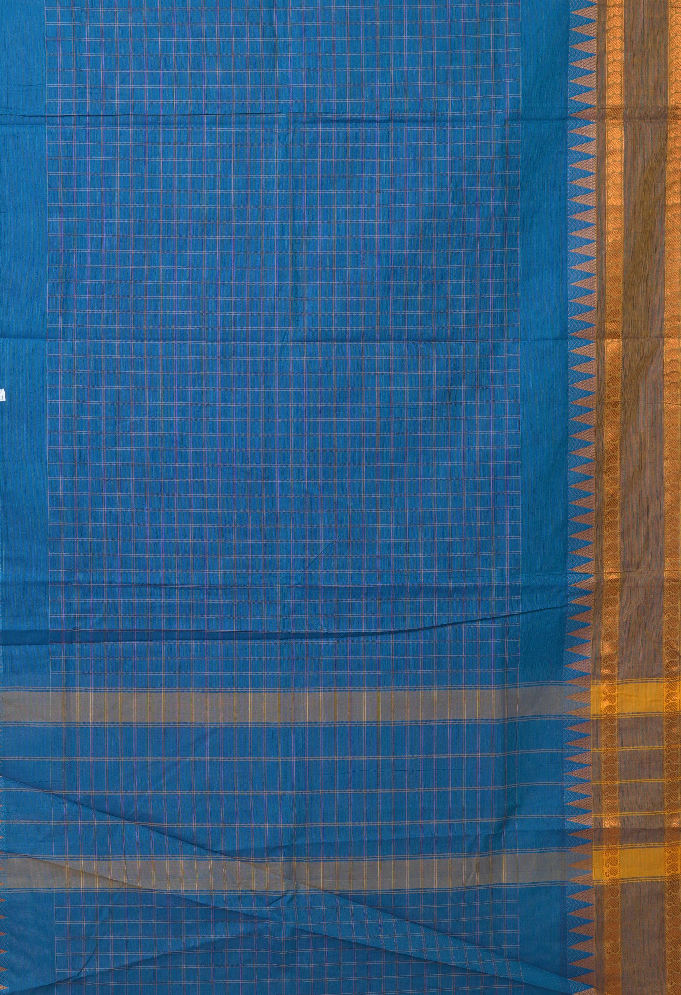 Peacock Blue Pure Pavani Handcrafted Kanchi Cotton Saree-UNM82775