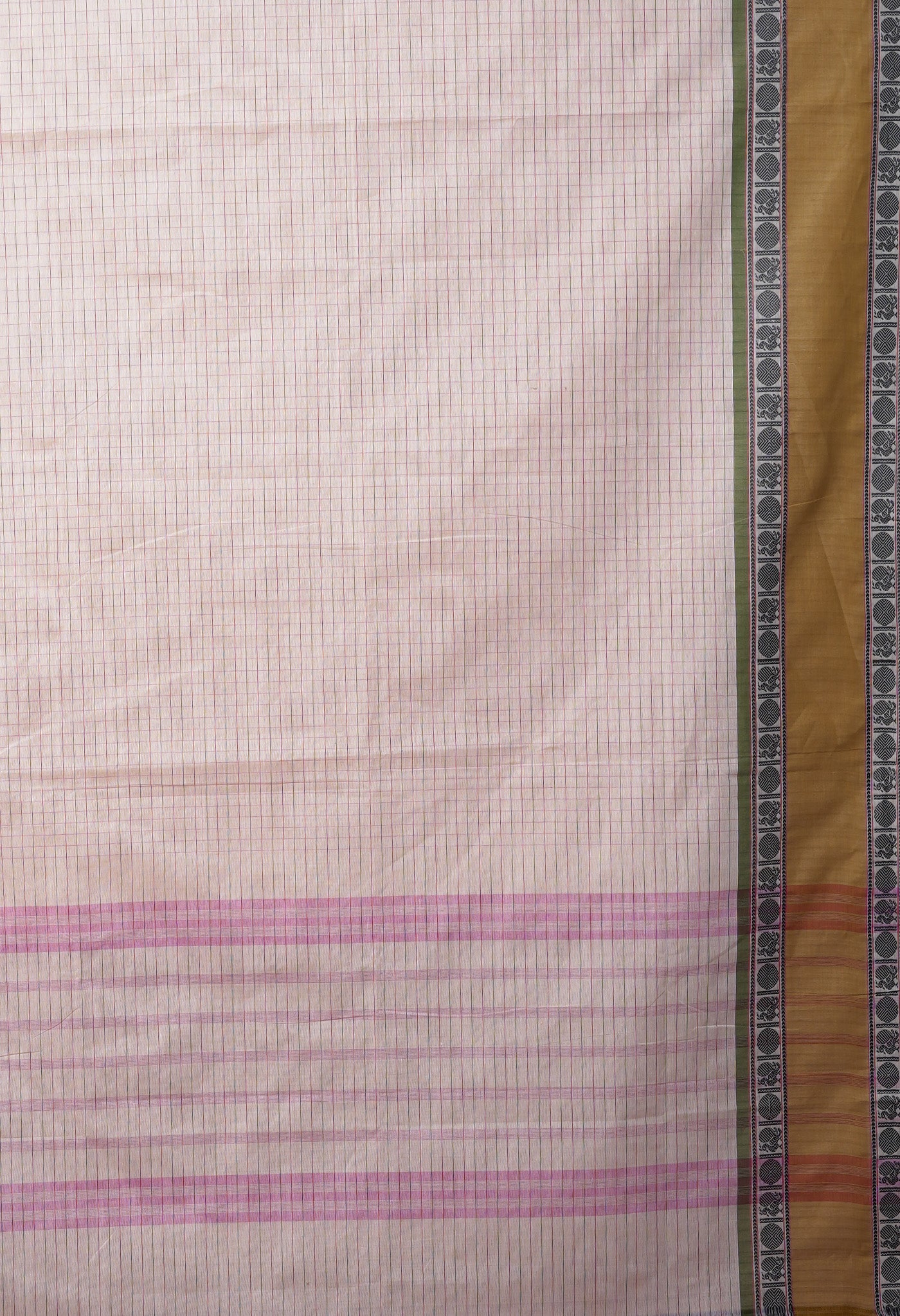Beige Pure Pavani Handcrafted Kanchi Cotton Saree-UNM82785