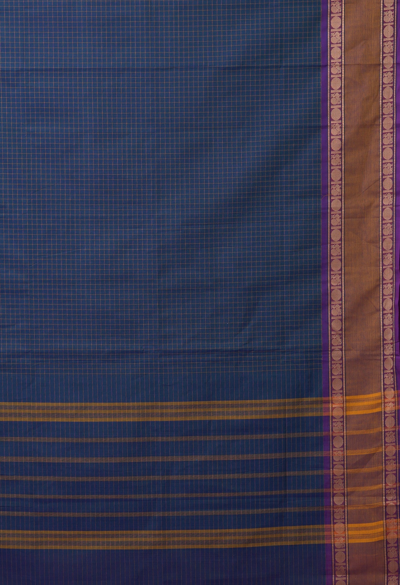 Peacock Blue Pure Pavani Handcrafted Kanchi Cotton Saree-UNM82793