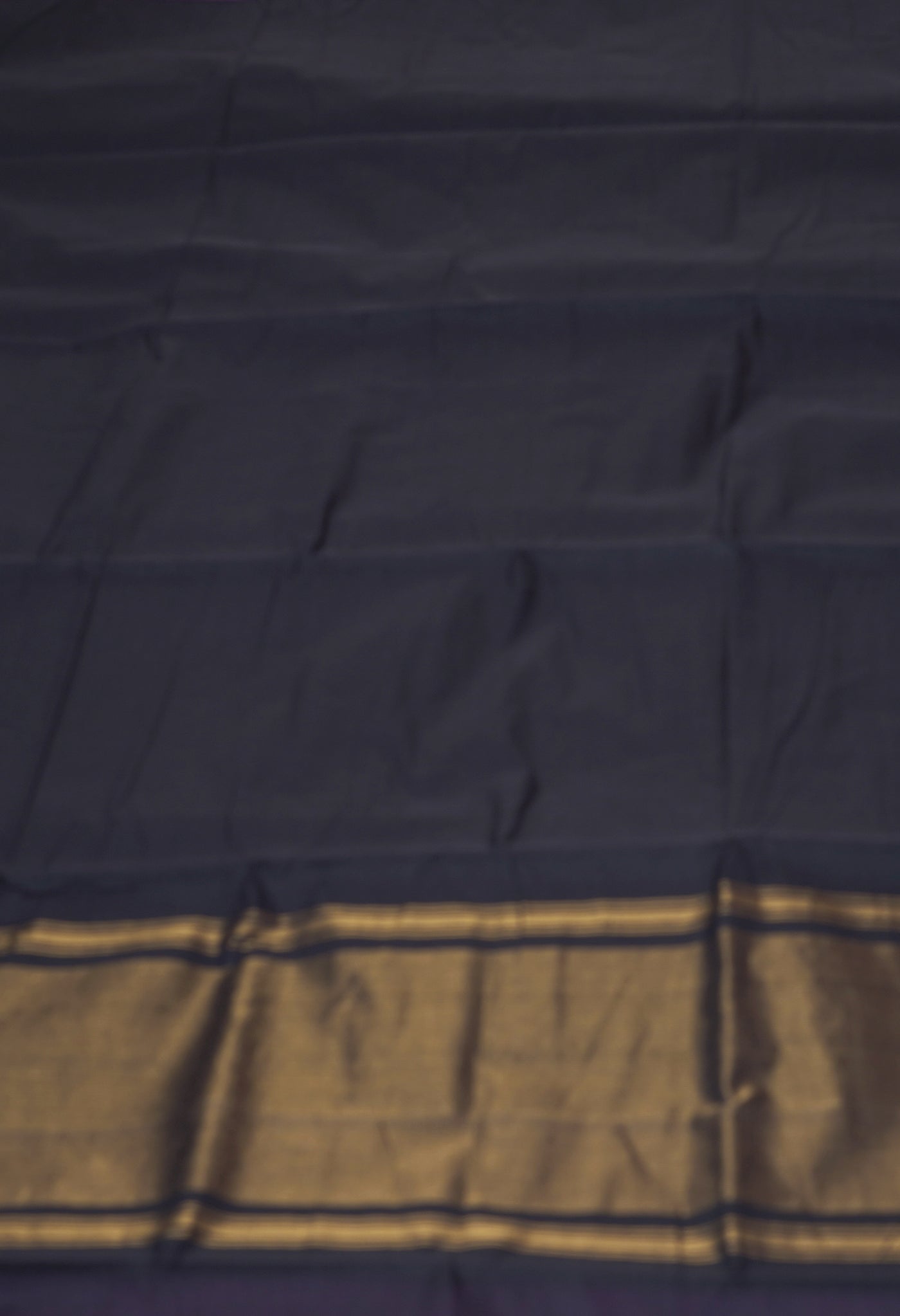 Black Pure Plain Mangalgiri Cotton Saree-UNM82885