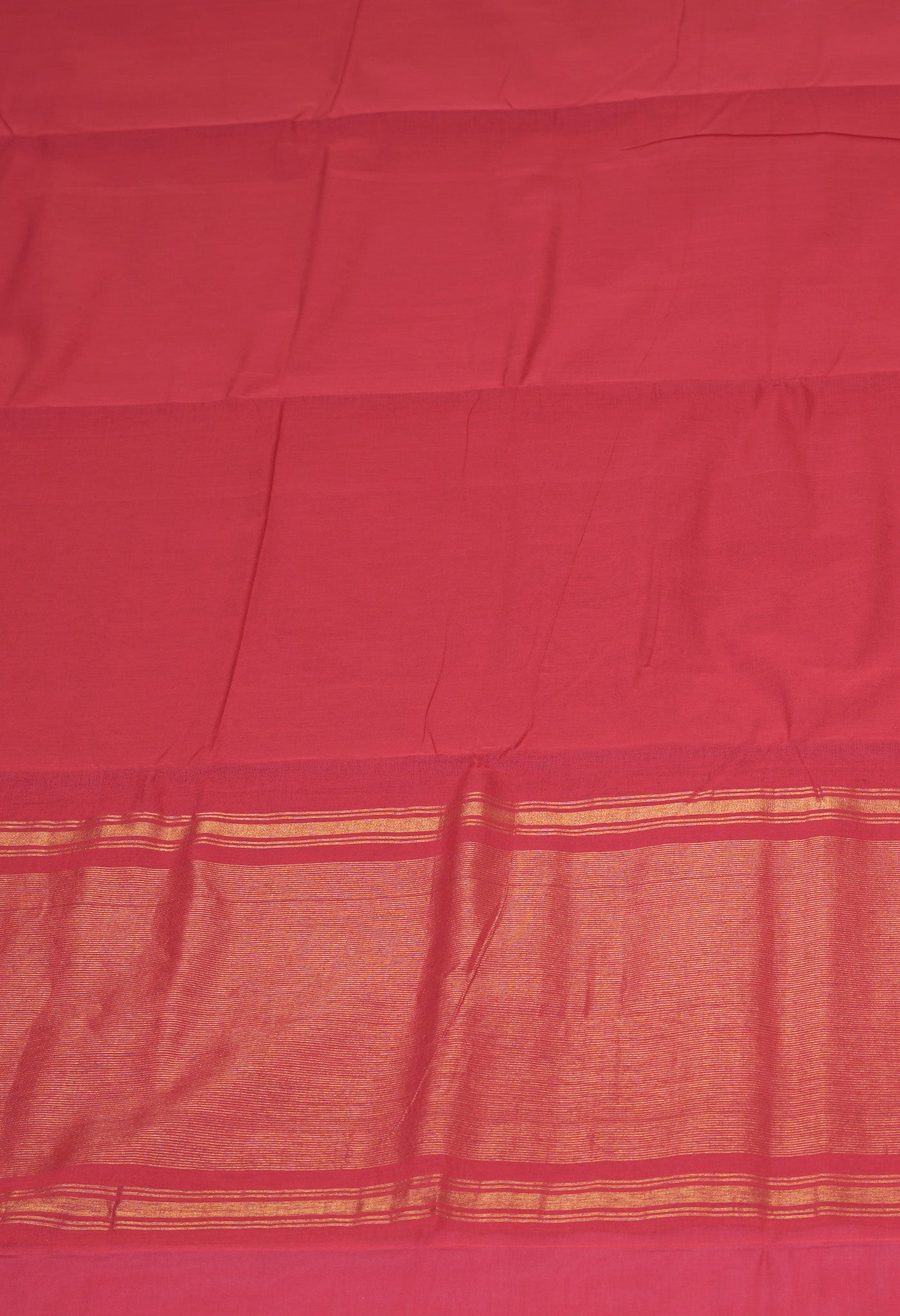 Red Pure Plain Mangalgiri Cotton Saree-UNM82891