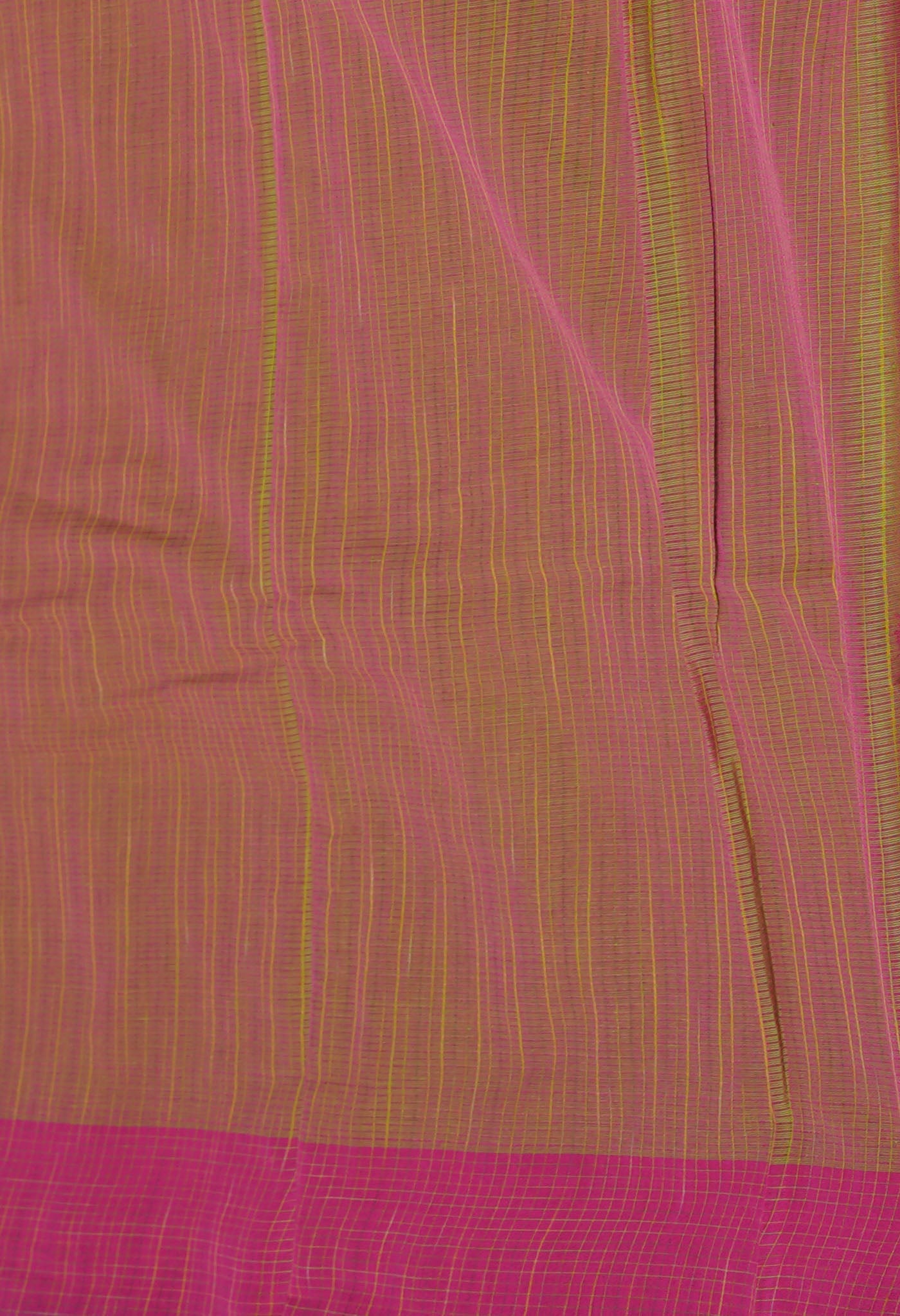 Green-Pink Pure Plain Pavani Mangalgiri Cotton Saree-UNM83129