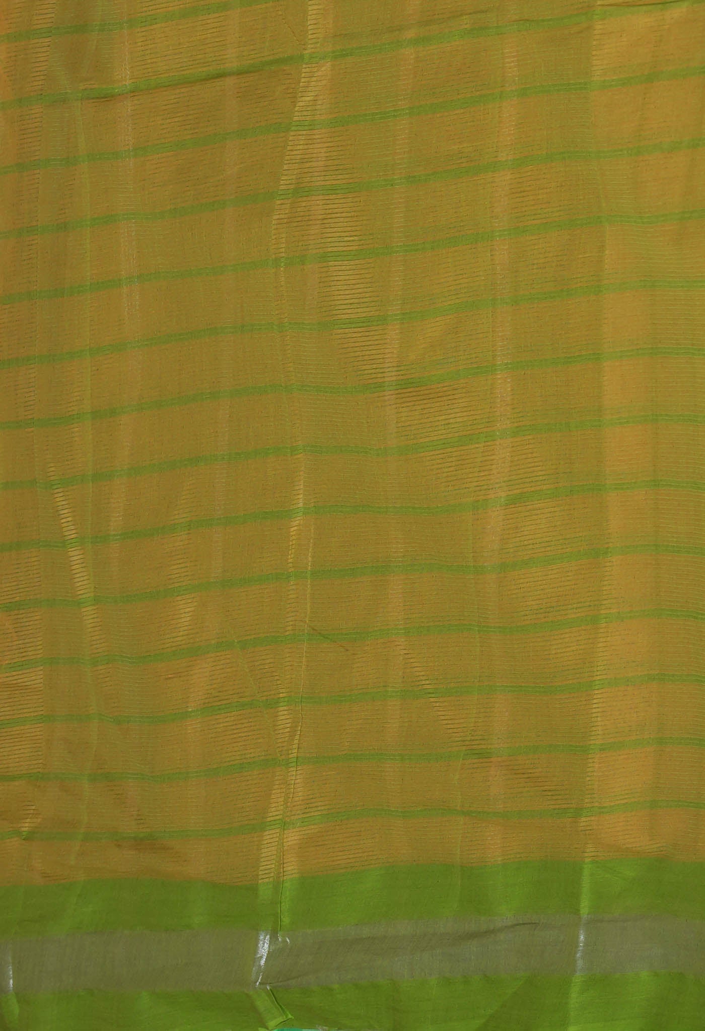 Orange-Green Pure Woven Checks Pavani Mangalgiri Cotton Saree-UNM83140