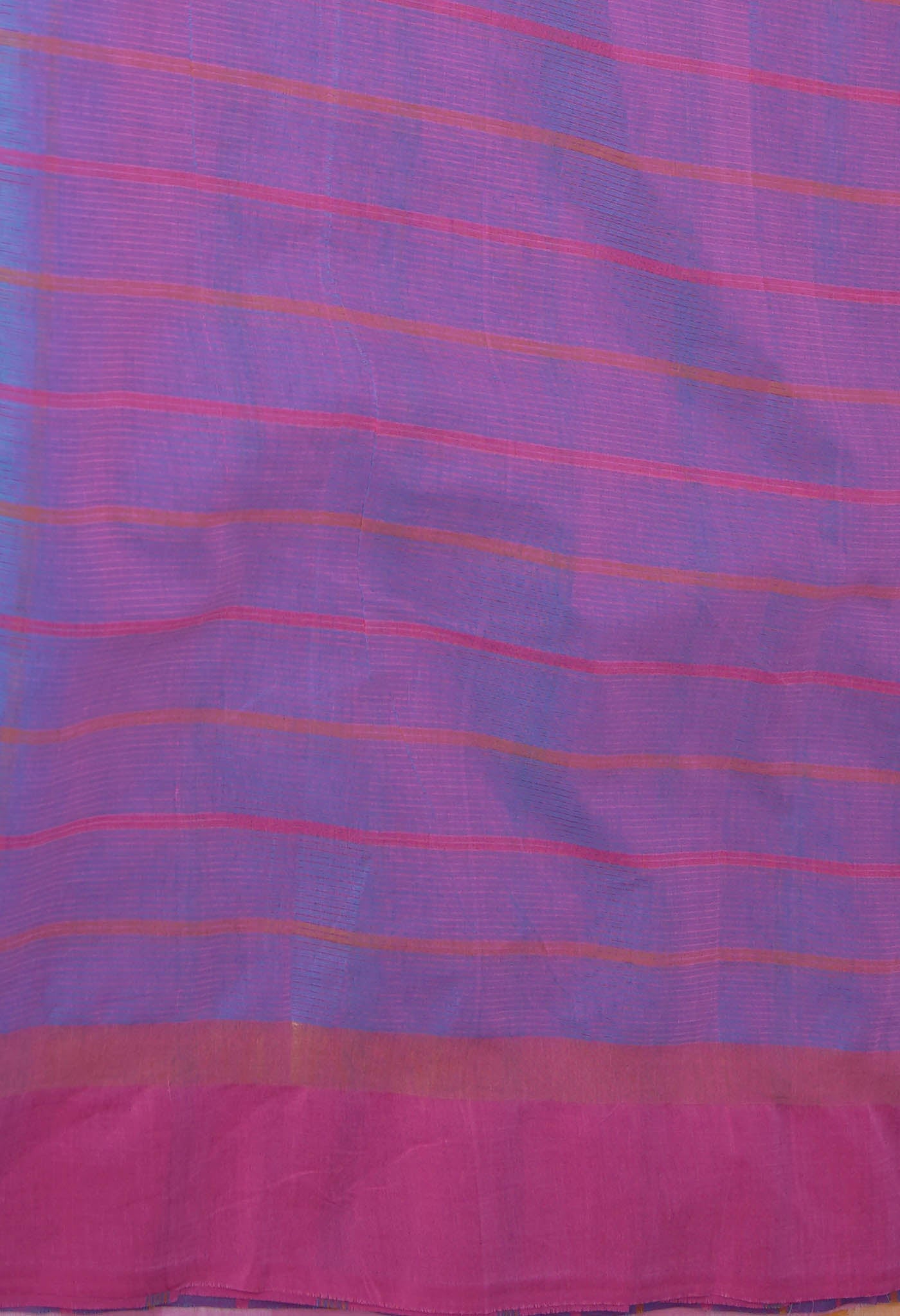 Blue-Pink Pure Woven Checks Pavani Mangalgiri Cotton Saree-UNM83143