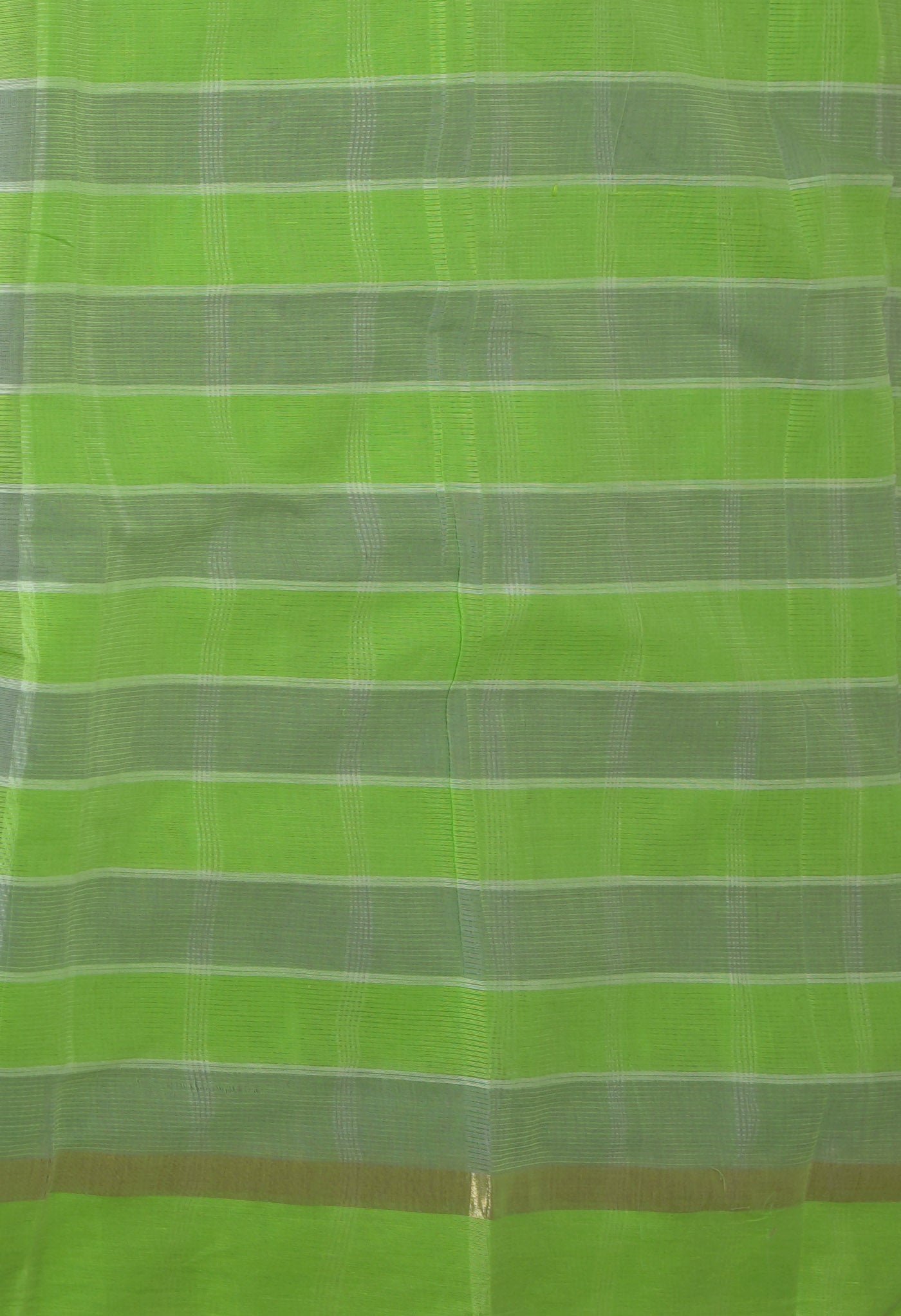 Green-Grey Pure Woven Checks Pavani Mangalgiri Cotton Saree-UNM83152