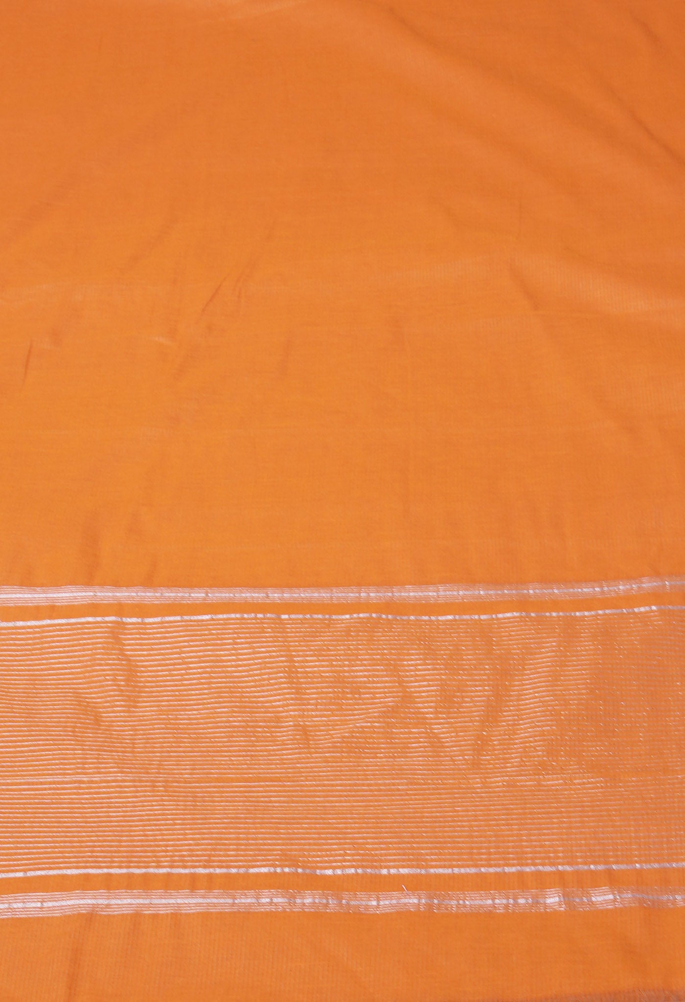 Orange Pure Plain Pavani Mangalgiri Cotton Saree-UNM83158
