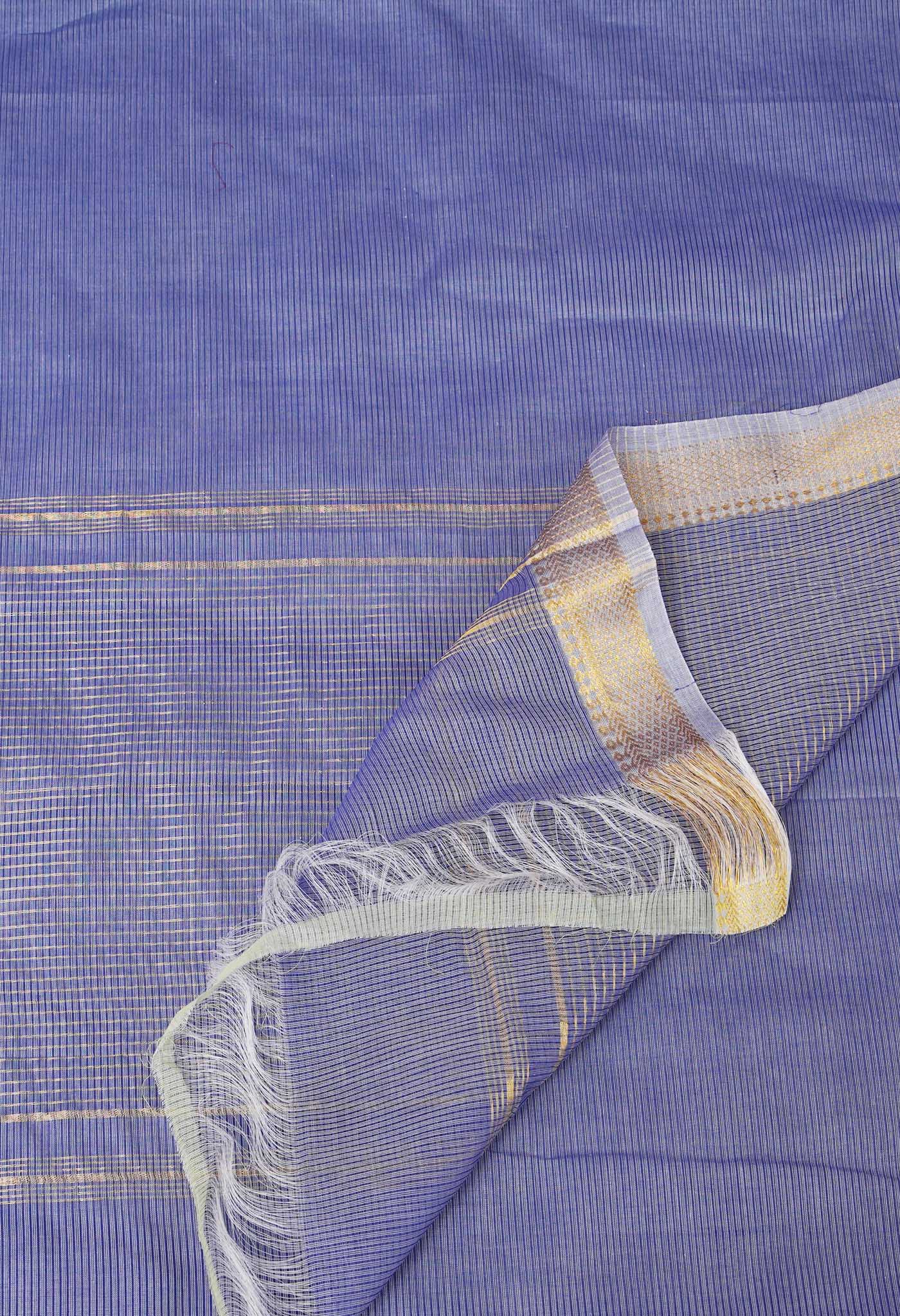 Blue Pure Plain Pavani Mangalgiri Cotton Saree-UNM83168