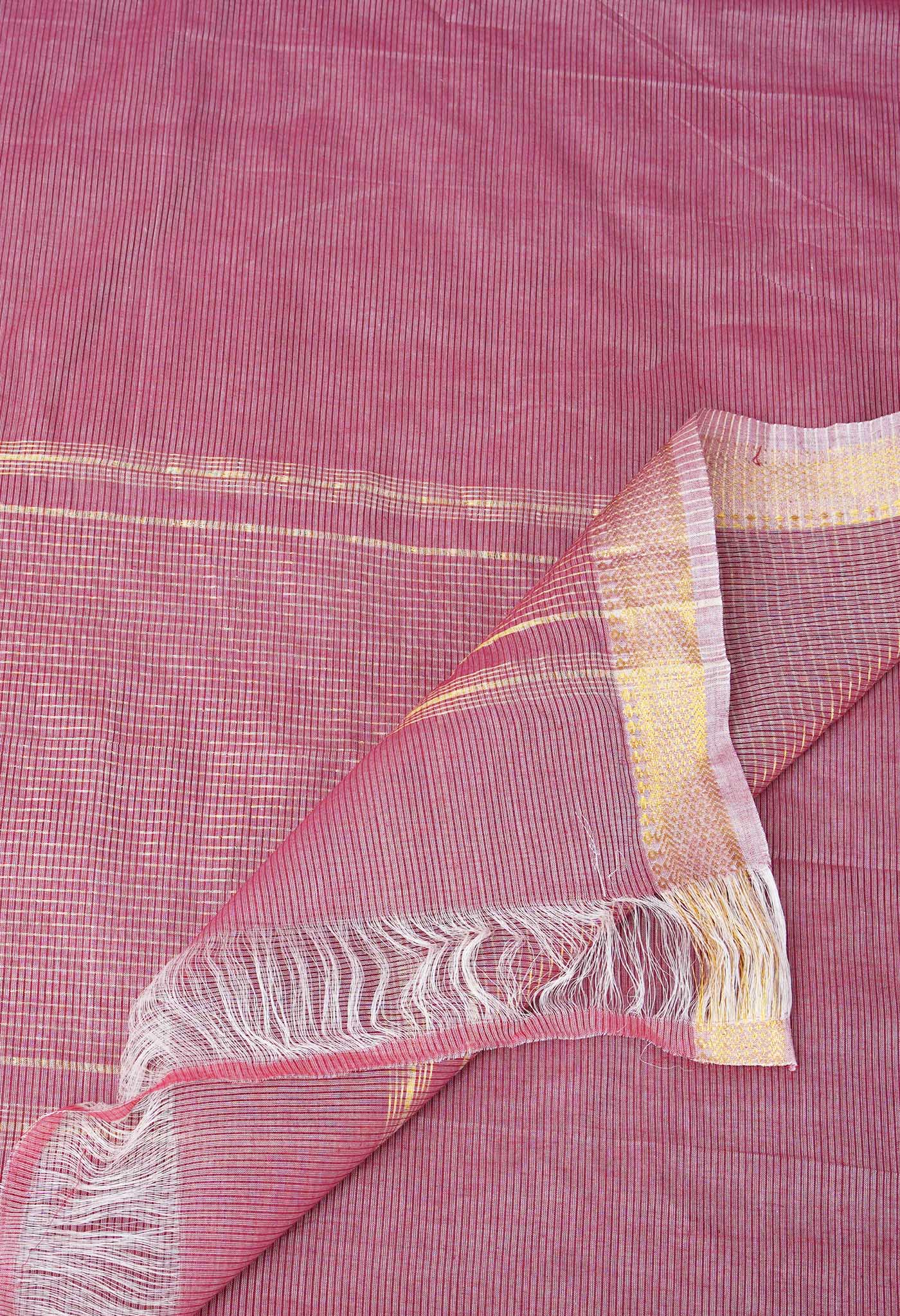 Maroon Pure Plain Pavani Mangalgiri Cotton Saree-UNM83170
